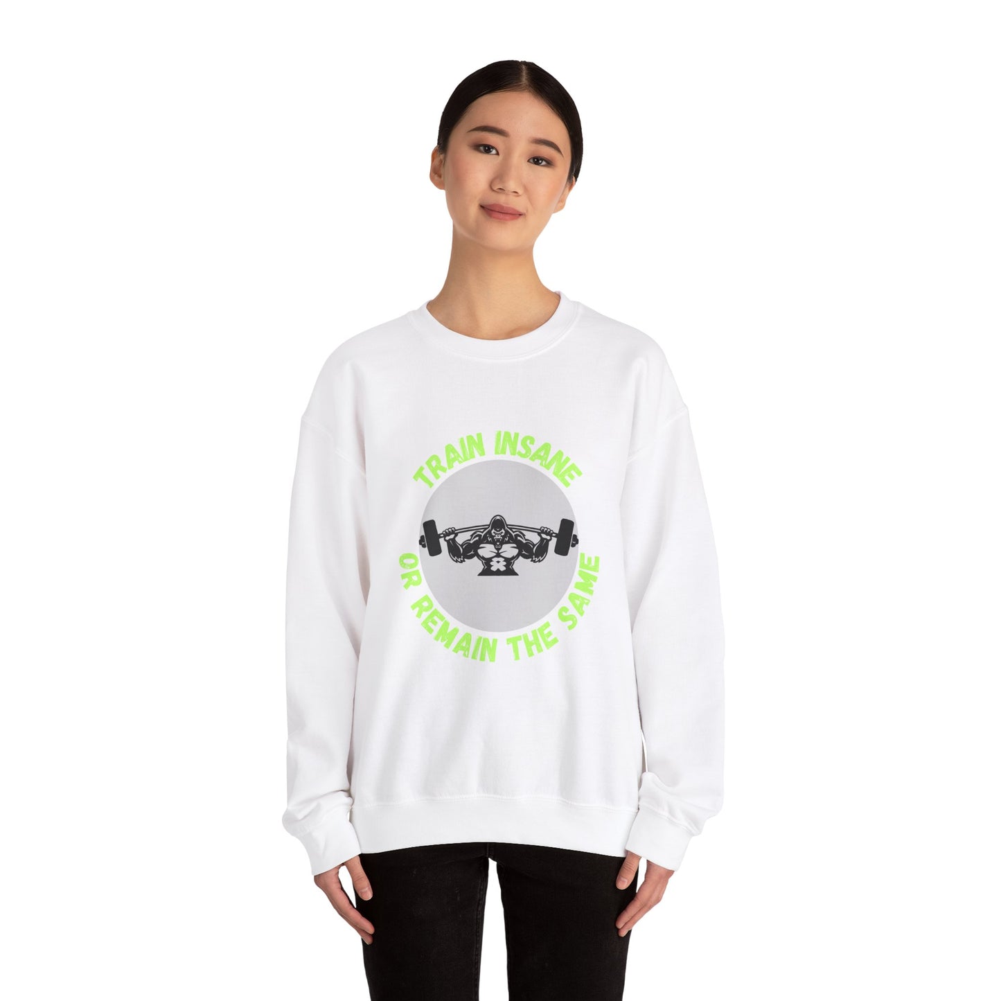 Train Insane Gym Sweatshirt - Unisex Heavy Blend Crewneck Humour Joke Clothing
