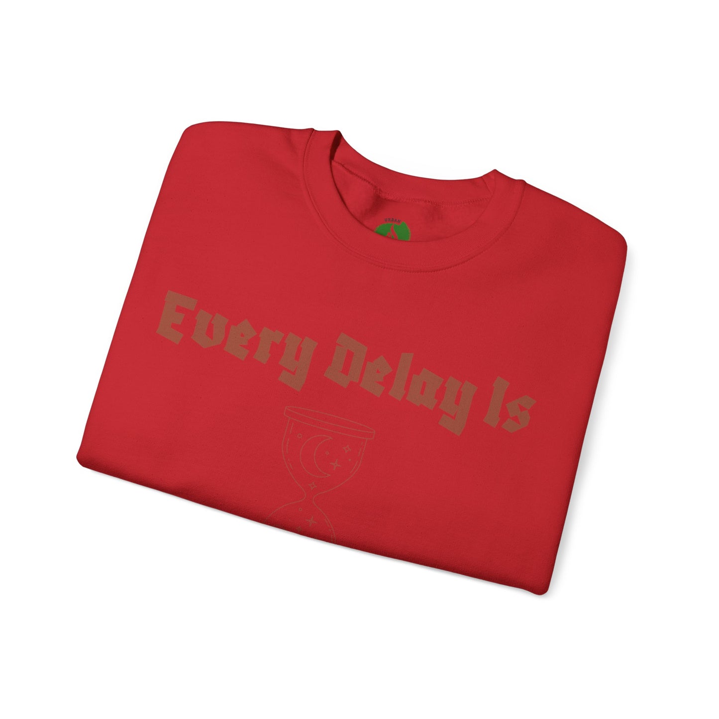 Inspirational Quote Crewneck Sweatshirt - "Every Delay Is Part Of His Plan" Muslim Clothing Sweat Shirt