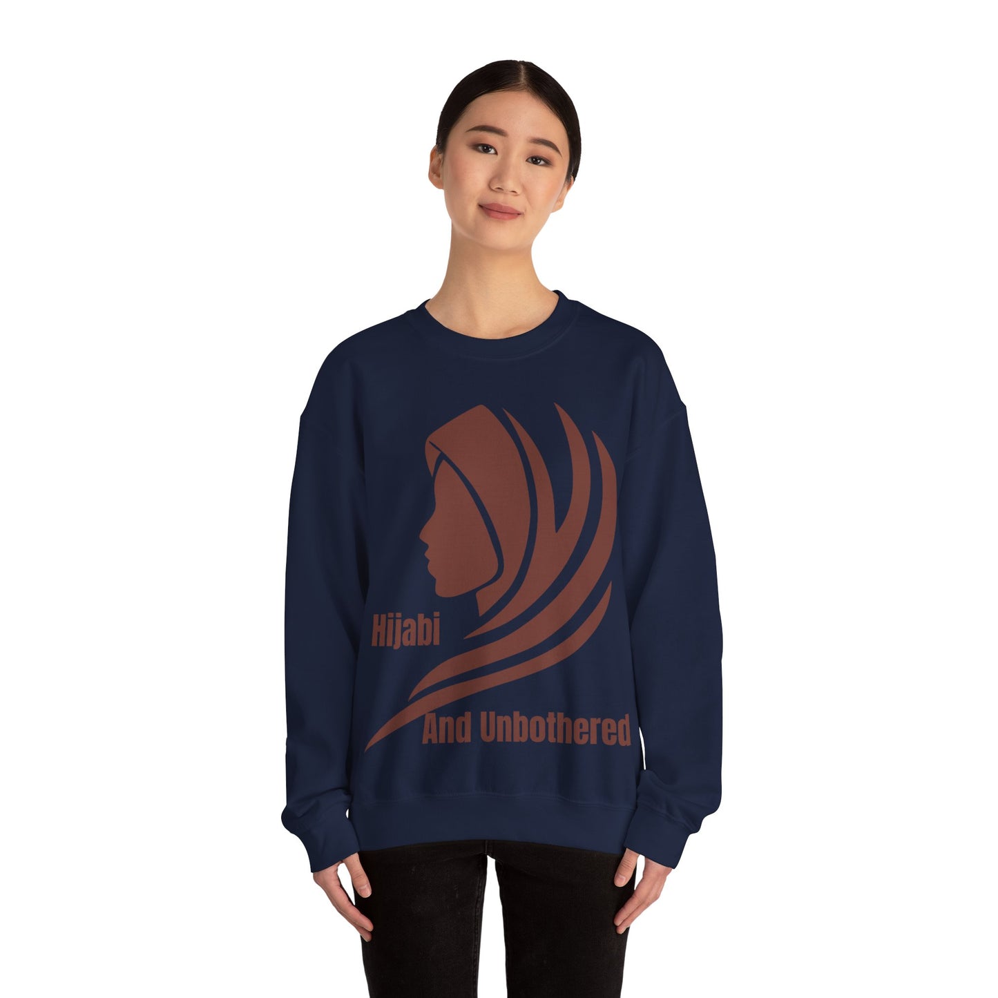 Hijabi and Unbothered Crewneck Sweatshirt - Stylish Unisex Heavy Blend for Everyday Comfort Hijab Fashion Sweat Shirt