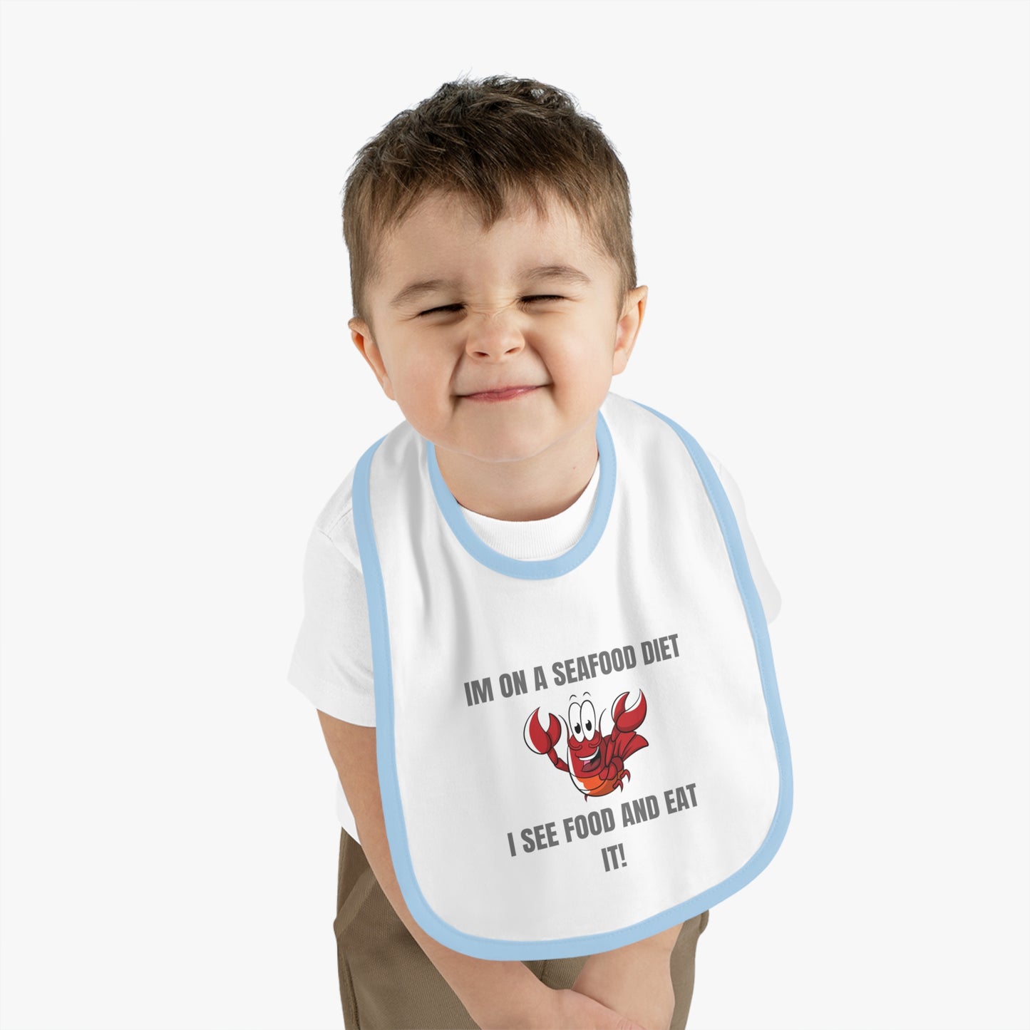 Funny Seafood Diet Baby Bib - Perfect Gift for Baby Showers & Holidays Humour Joke Clothing