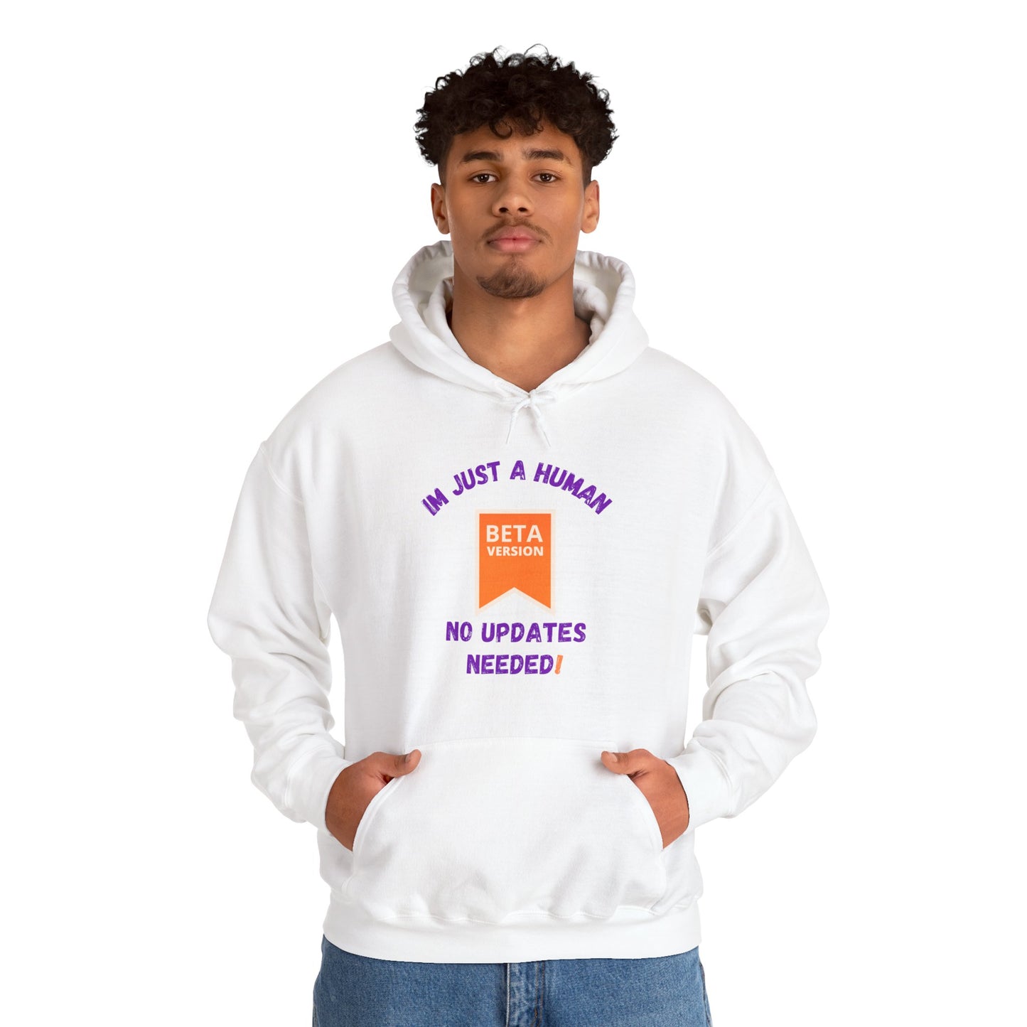 Human Beta Version Hoodie - Funny Unisex Sweatshirt for Everyday Comfort Funny Clothing Hoodie