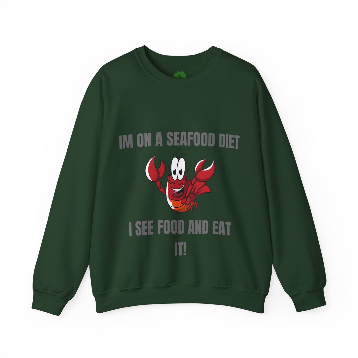 Funny Seafood Diet Sweatshirt - Unisex Heavy Blend Crewneck with Lobster Graphic Humour Joke Clothing
