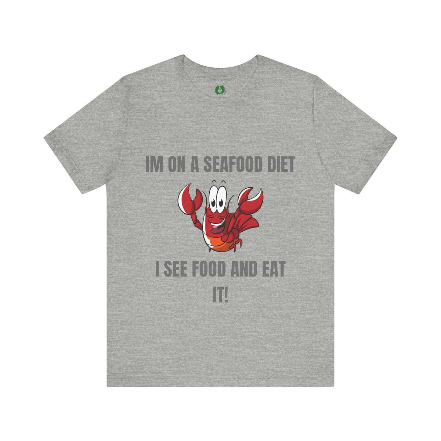 Funny Seafood Diet T-Shirt – Unisex Jersey Tee with Lobster Graphic Humour Joke Clothing