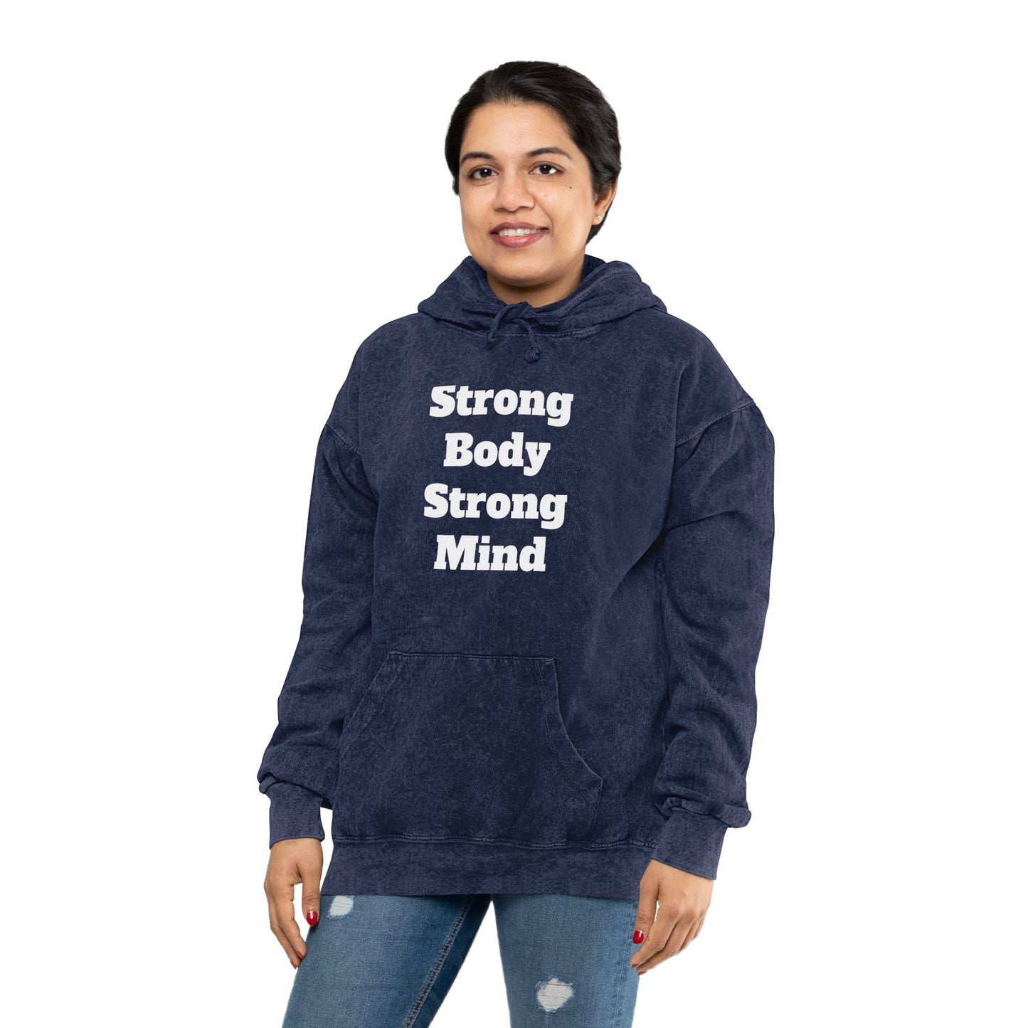 Strong Body Strong Mind Unisex Mineral Wash Hoodie Islamic Clothing