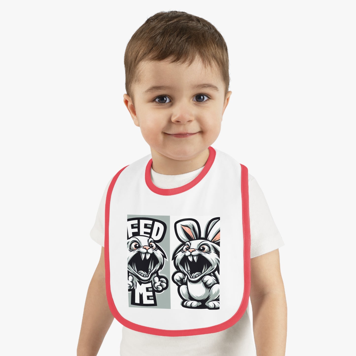 Funny Baby Bib - 'Feed Me' Rabbit Design Islamic Clothing