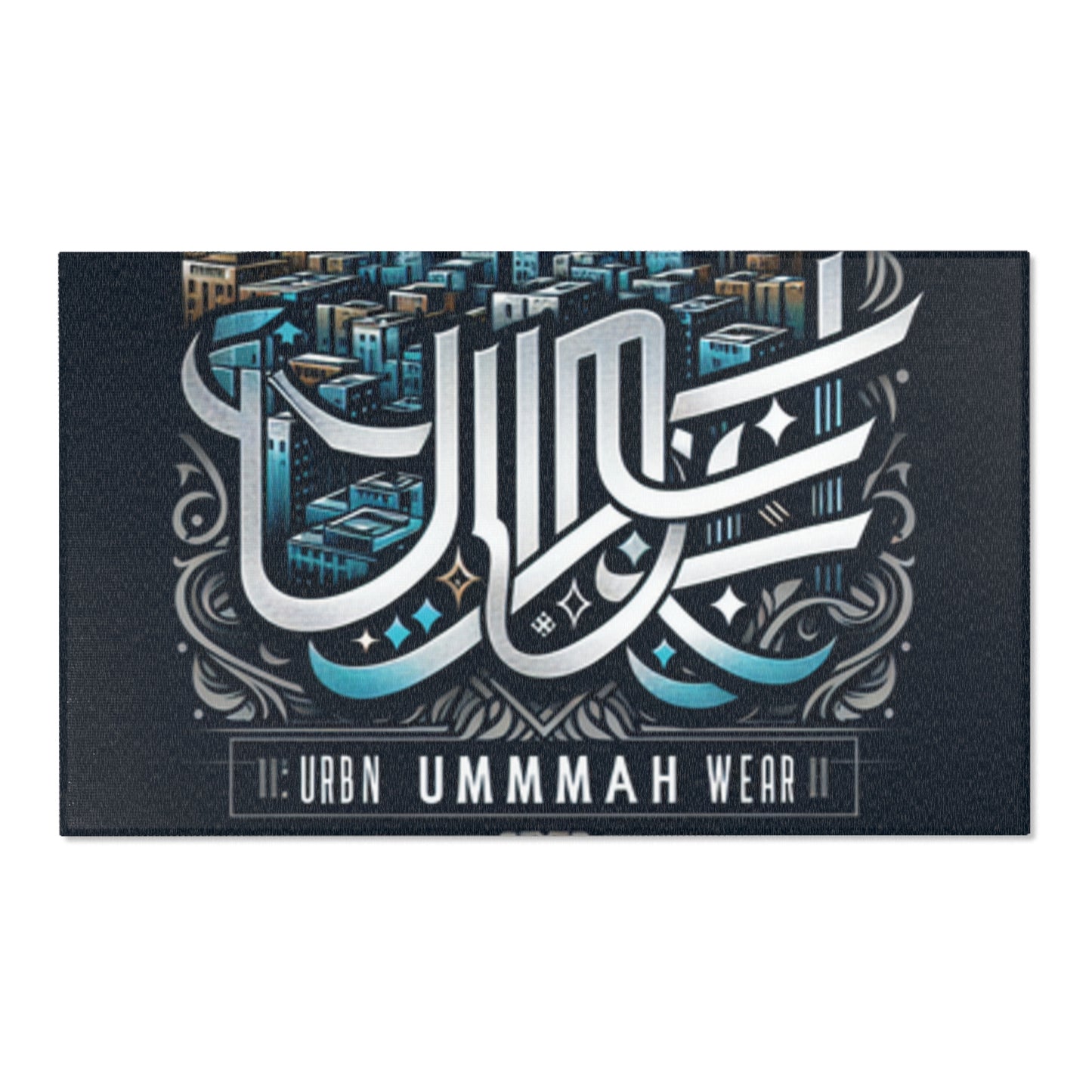 Urban Ummah Area Rug | Modern Islamic Home Decor | Stylish Floor Mat Islamic Accessories