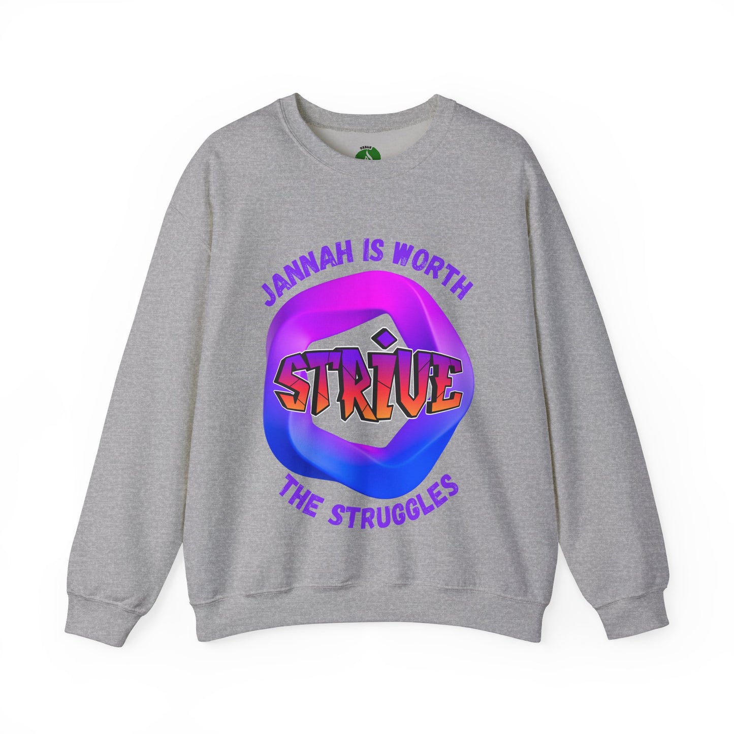 Inspiring Unisex Crewneck Sweatshirt - 'Jannah Is Worth the Struggles' Muslim Streetwear Sweat Shirt