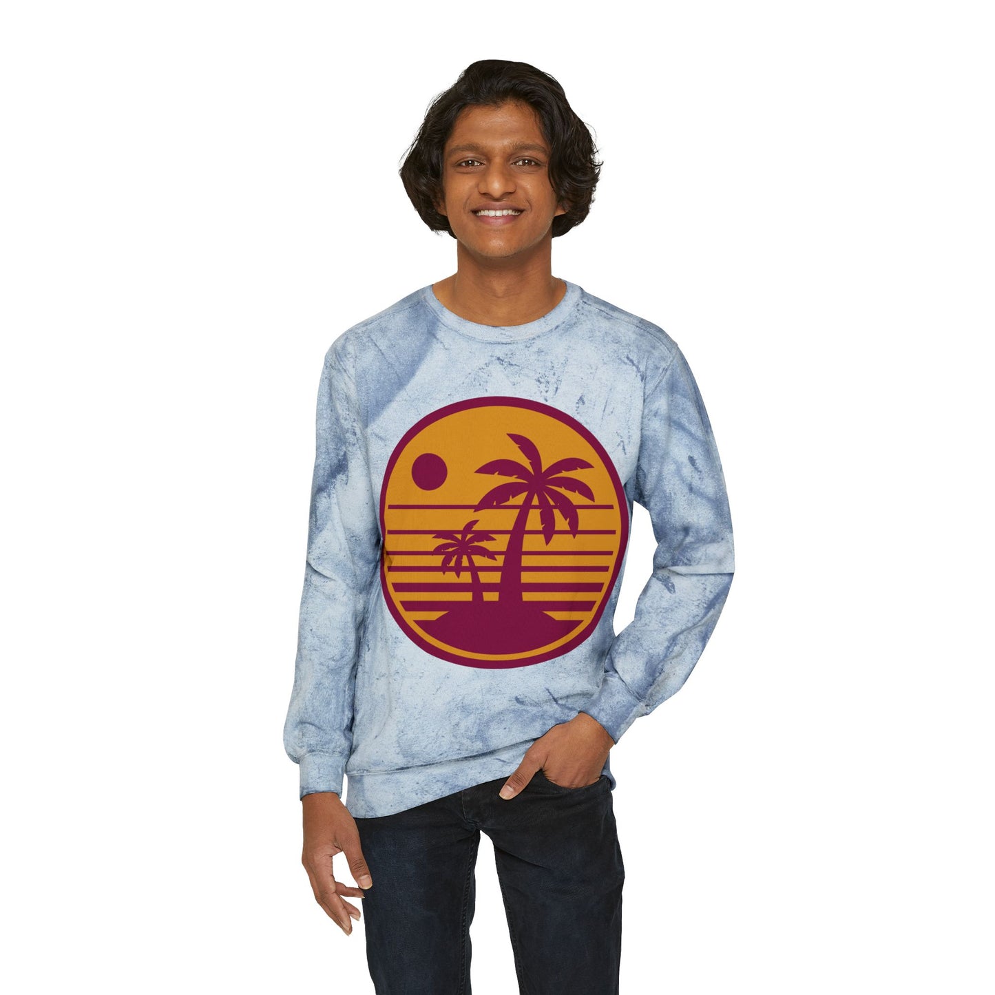 Tropical Sunset Color Blast Crewneck Sweatshirt Islamic Clothing