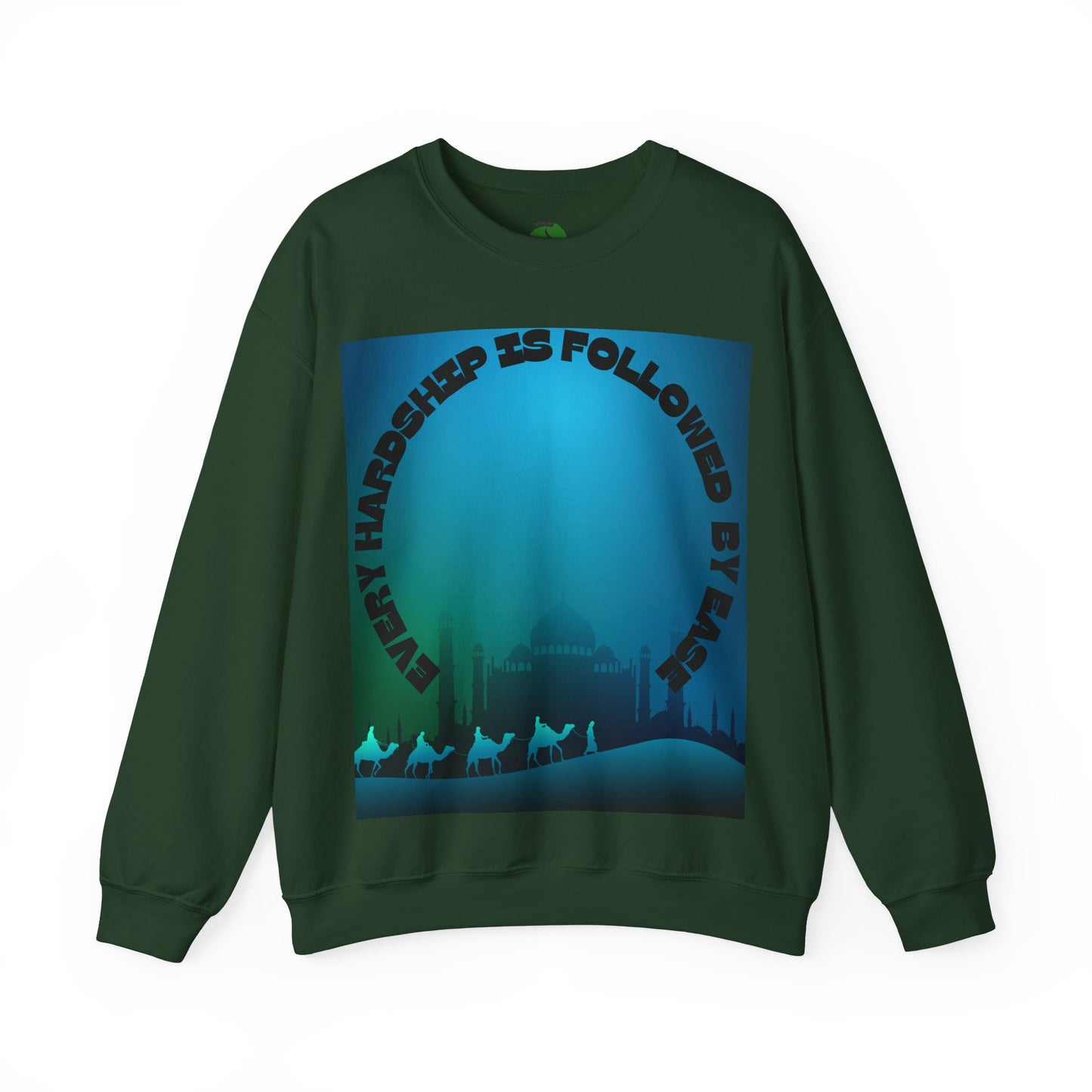 Inspirational Crewneck Sweatshirt - Every Hardship is Followed by Ease Modern Islamic Clothing