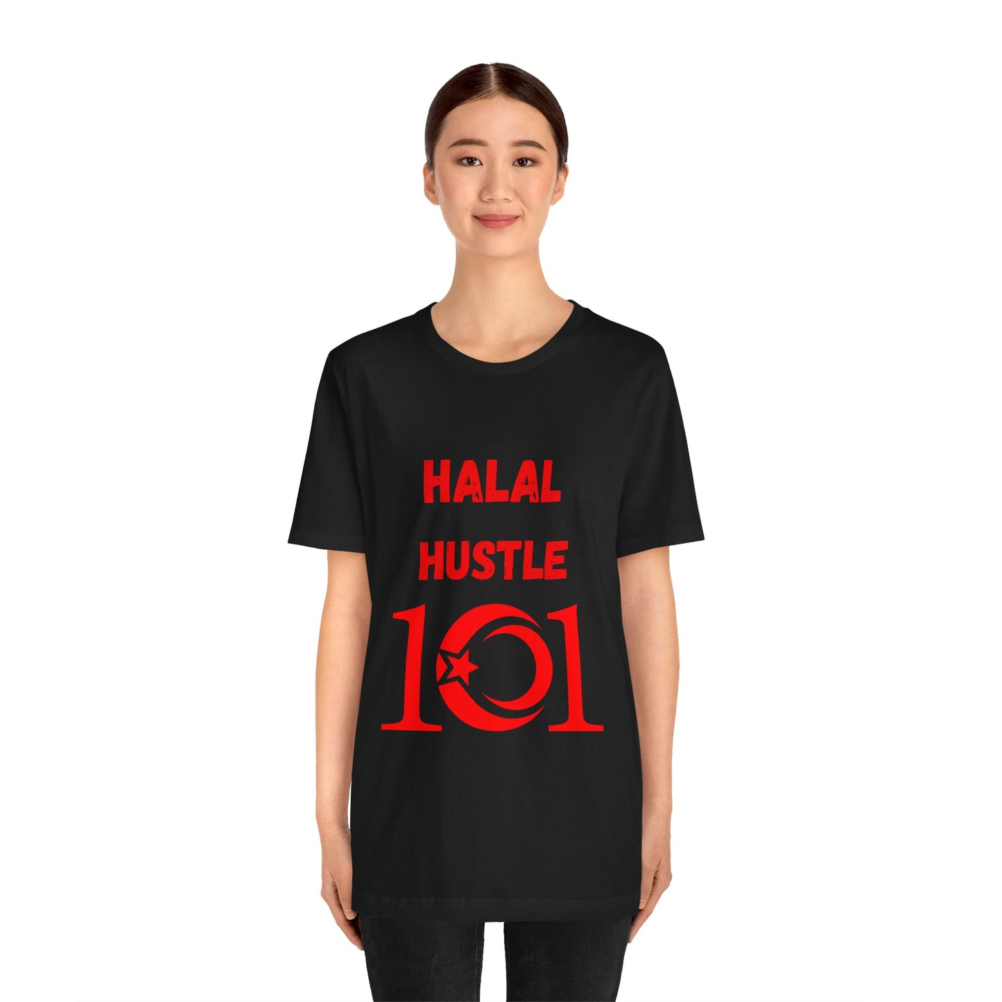 Halal Hustle 101 Unisex Tee - Motivational Short Sleeve Shirt Muslim Gym Clothing T Shirt