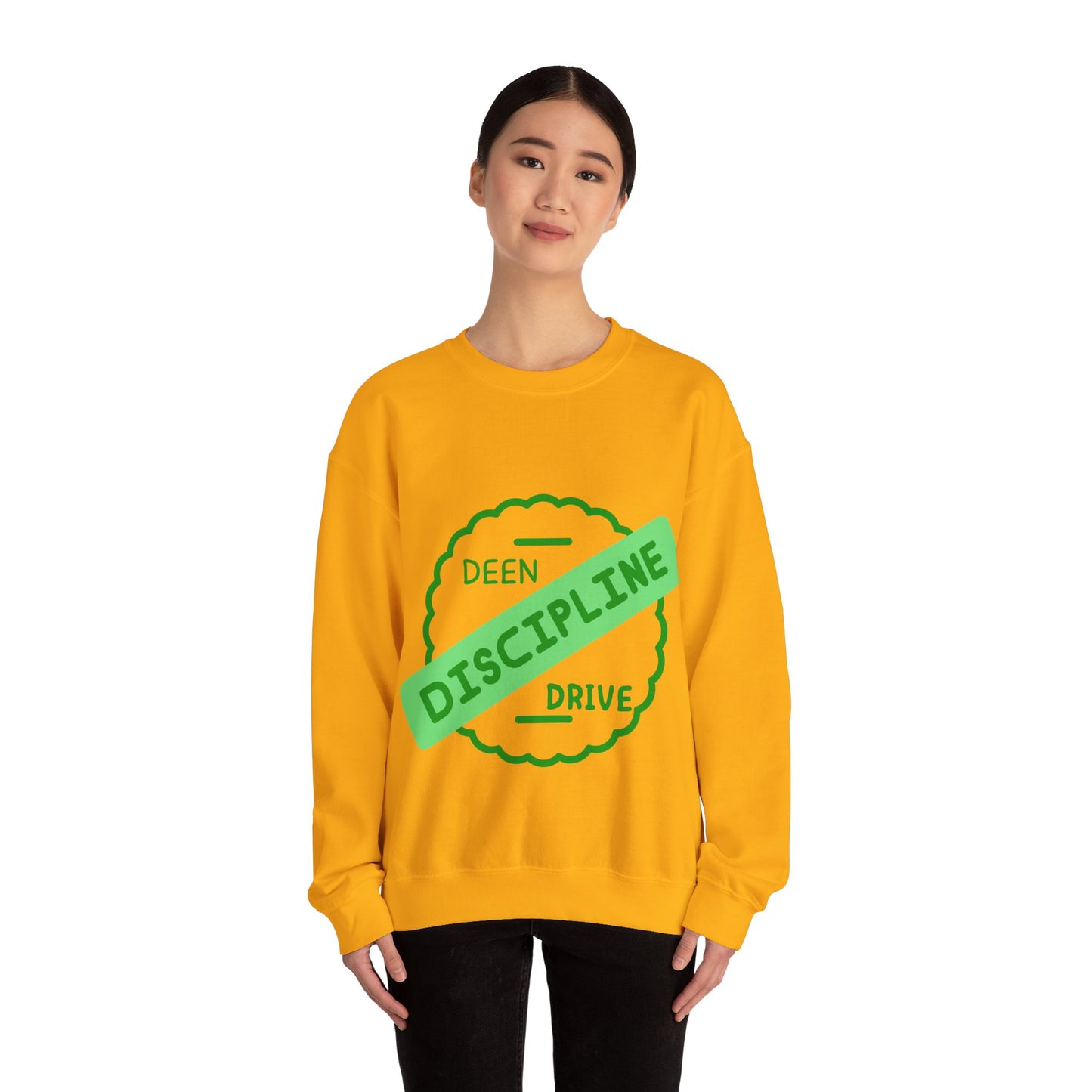 Motivational Crewneck Sweatshirt - Discipline & Drive Muslim Youth Fashion Sweat Shirt