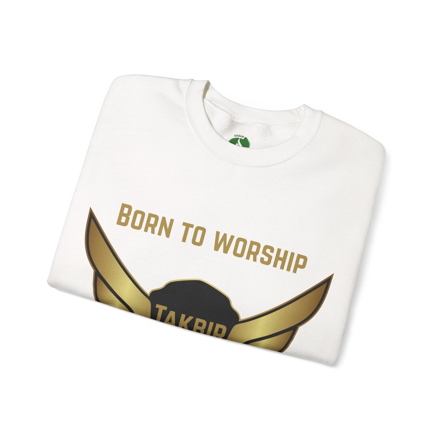 Inspirational Unisex Crewneck Sweatshirt - 'Born to Worship, Built to Lead' Design Muslim Streetwear Fashion Hoodie