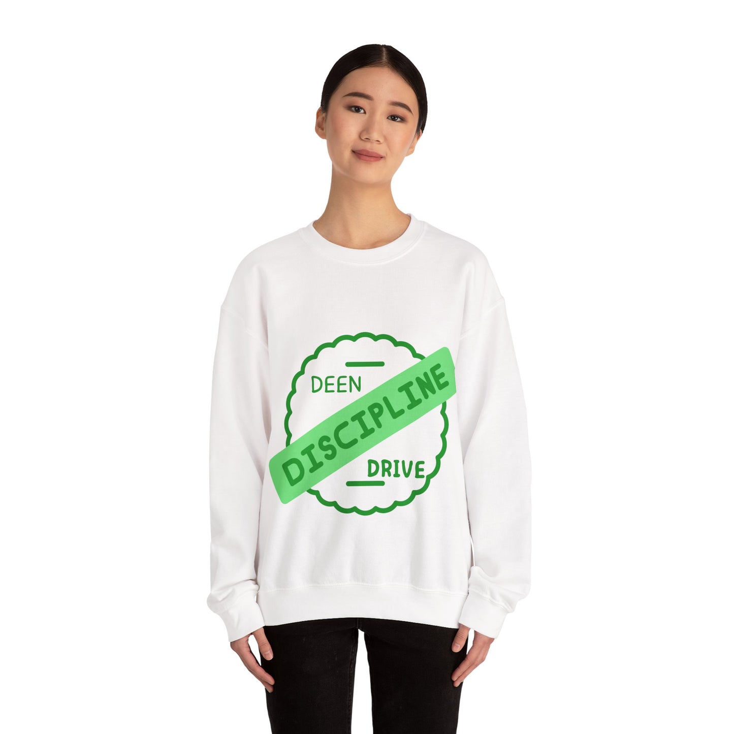Motivational Crewneck Sweatshirt - Discipline & Drive Muslim Youth Fashion Sweat Shirt