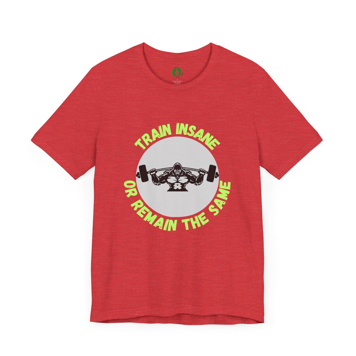 Motivational Fitness Tee - 'Train Insane or Remain the Same' Unisex Jersey Short Sleeve Humour Joke Clothing