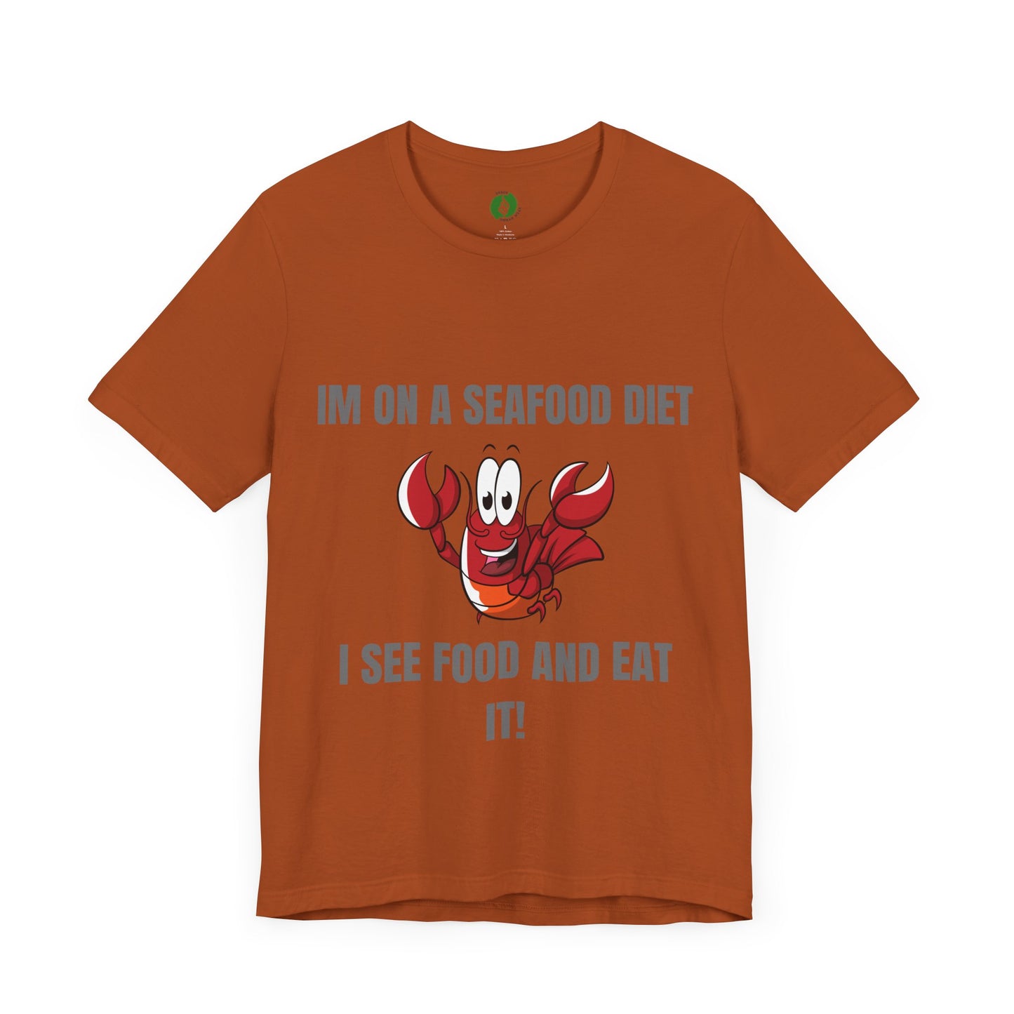Funny Seafood Diet T-Shirt – Unisex Jersey Tee with Lobster Graphic Humour Joke Clothing