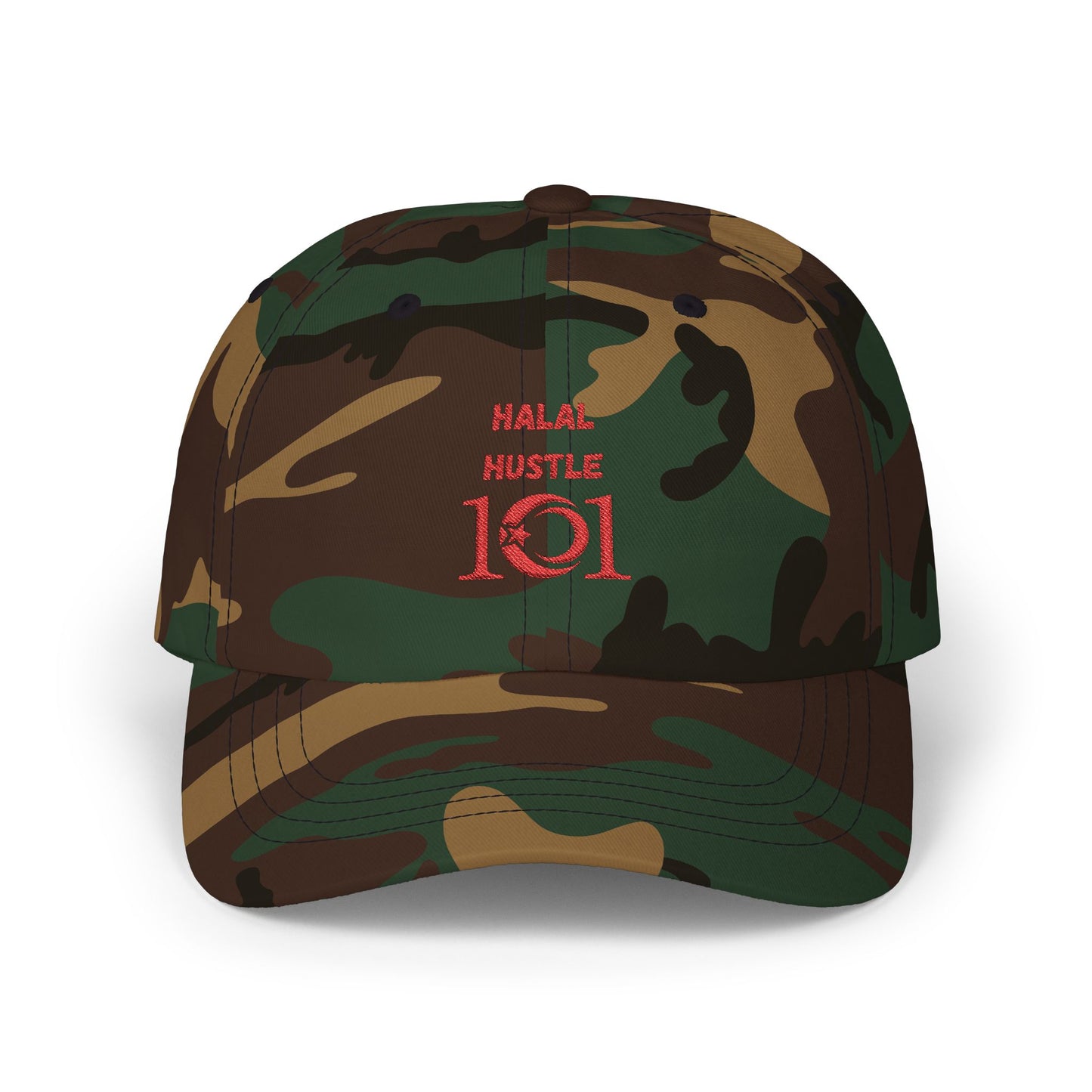 Halal Hustle Classic Dad Cap - Stylish White Cap for Everyday Wear Muslim Streetwear Hat
