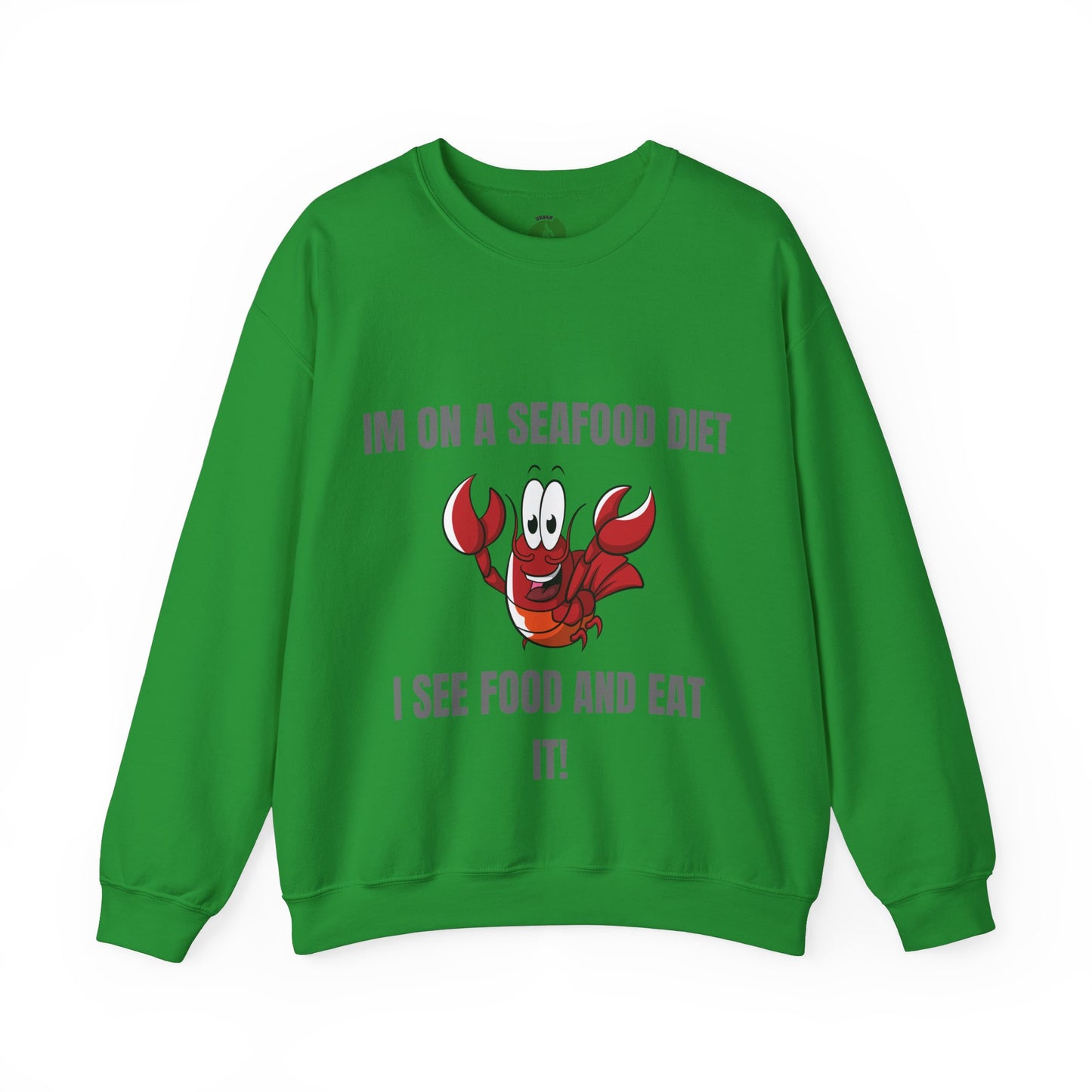 Funny Seafood Diet Sweatshirt - Unisex Heavy Blend Crewneck with Lobster Graphic Humour Joke Clothing