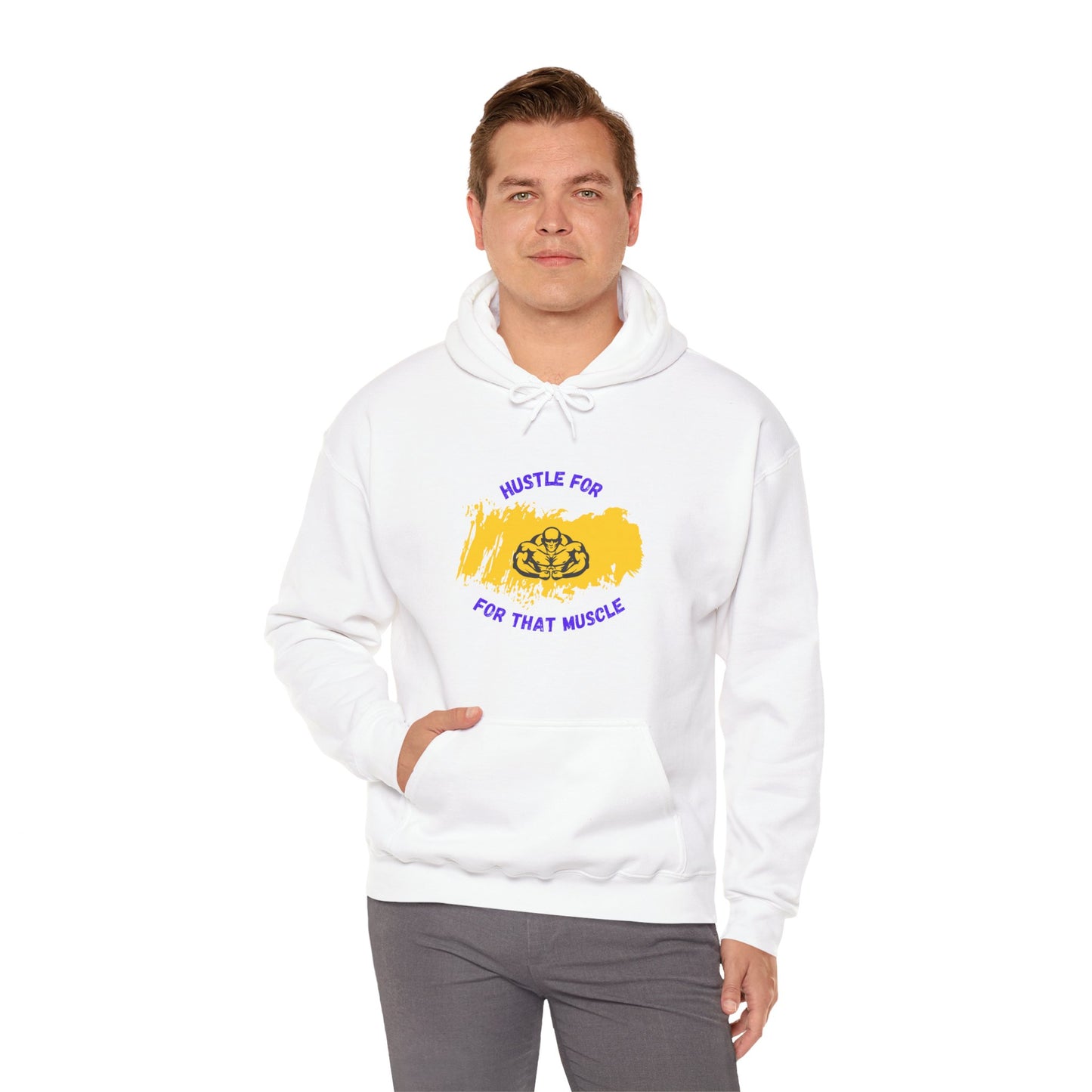 Hustle for That Muscle Hoodie - Unisex Heavy Blend™ Sweatshirt Gym Clothing Hoodie