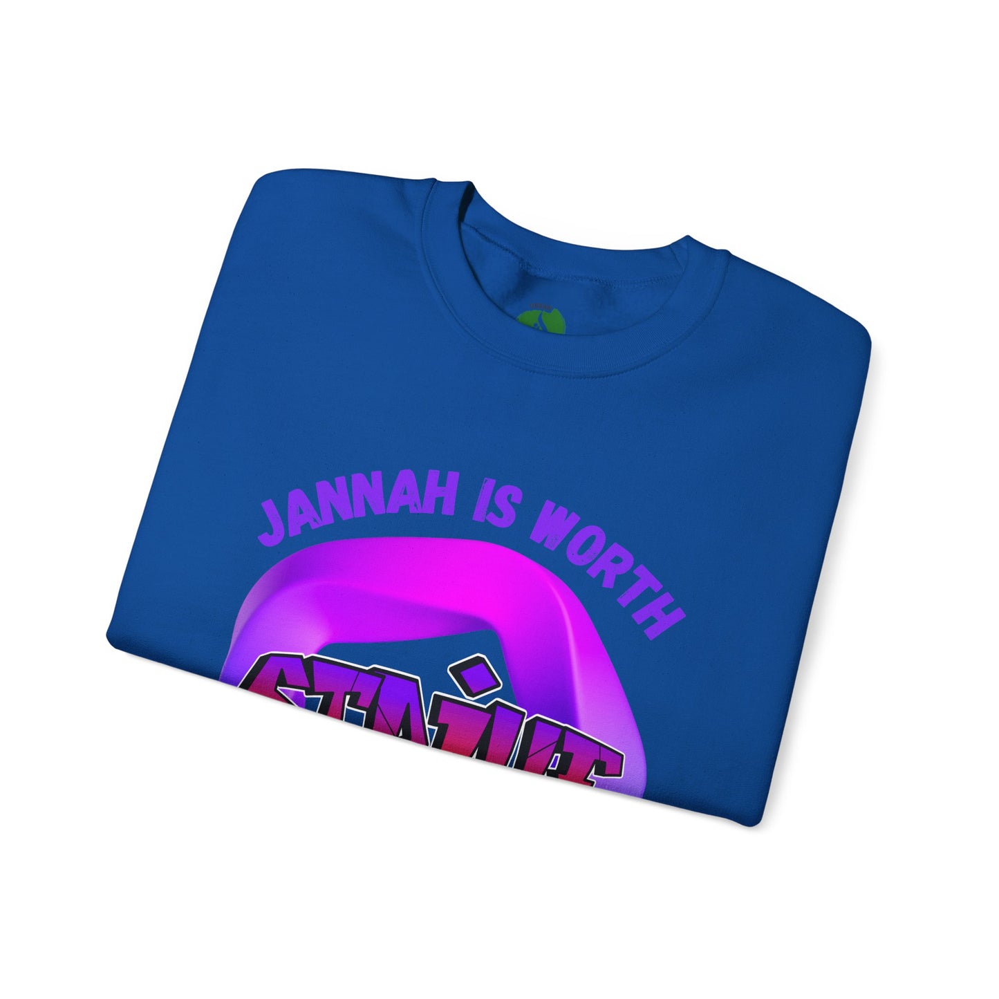 Inspiring Unisex Crewneck Sweatshirt - 'Jannah Is Worth the Struggles' Muslim Streetwear Sweat Shirt