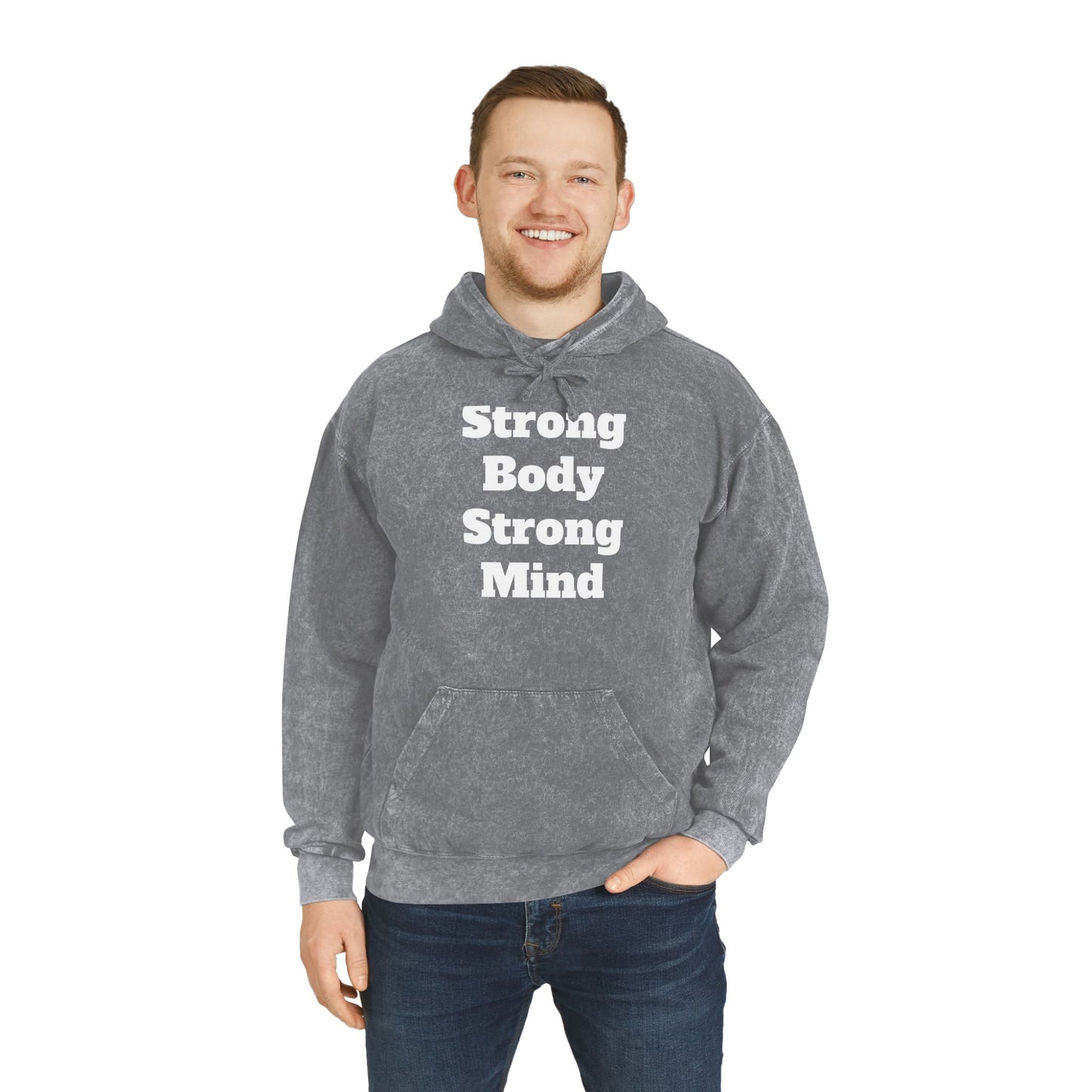 Strong Body Strong Mind Unisex Mineral Wash Hoodie Islamic Clothing