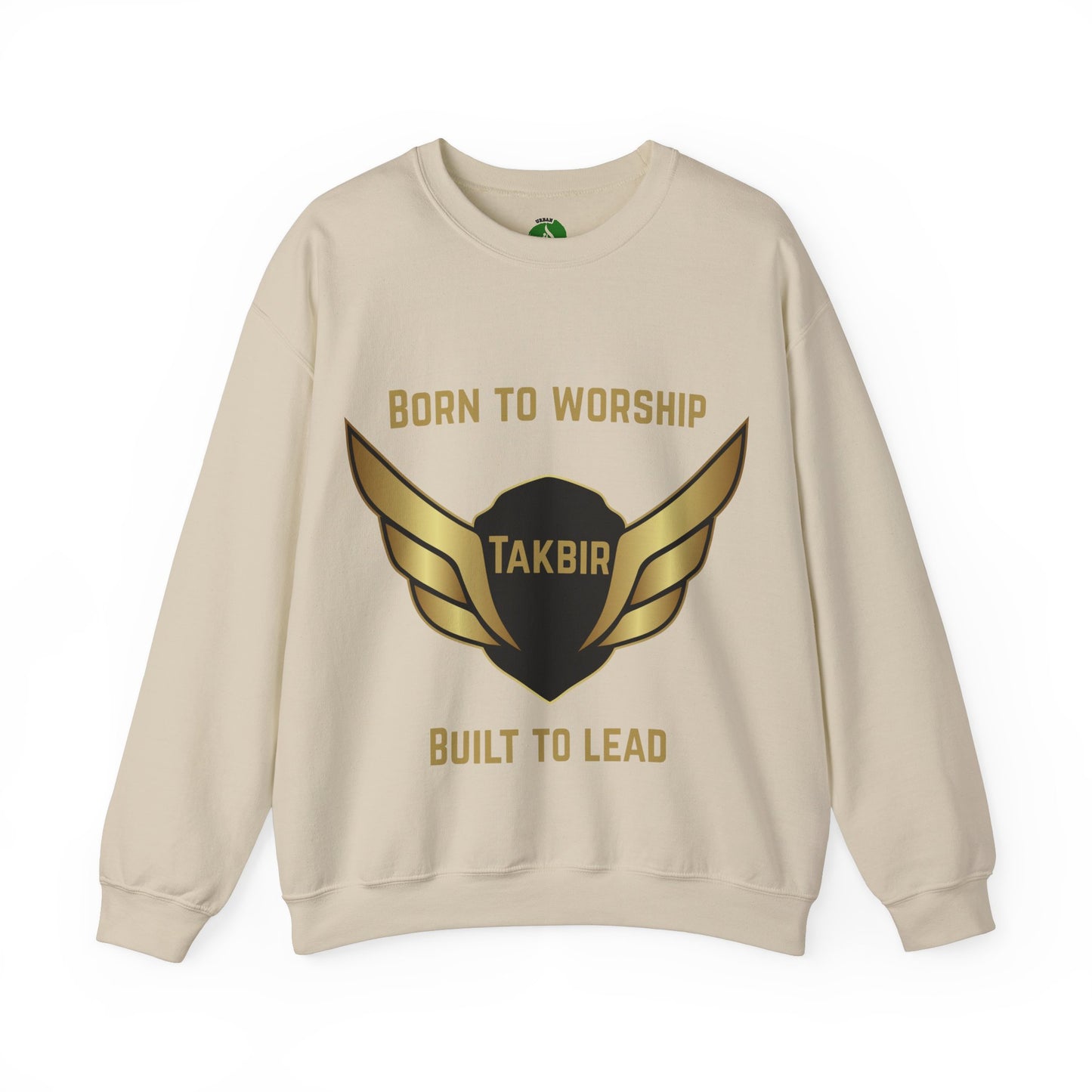 Inspirational Unisex Crewneck Sweatshirt - 'Born to Worship, Built to Lead' Design Muslim Streetwear Fashion Hoodie