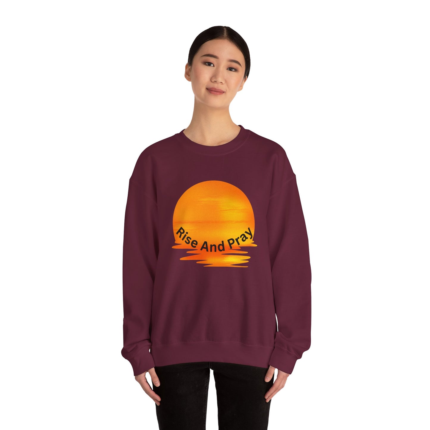 Rise And Pray Unisex Crewneck Sweatshirt - Cozy Spiritual Vibe Muslim Street Wear