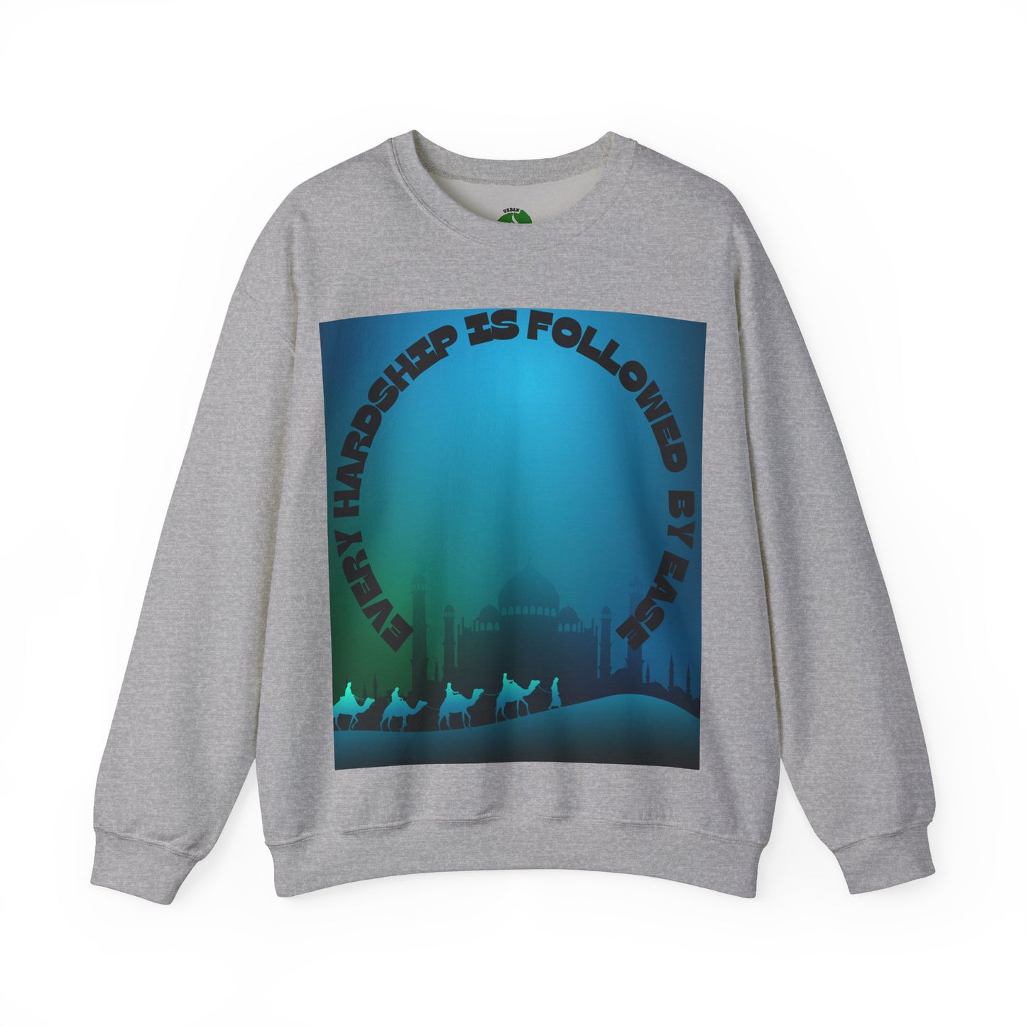 Inspirational Crewneck Sweatshirt - Every Hardship is Followed by Ease Modern Islamic Clothing