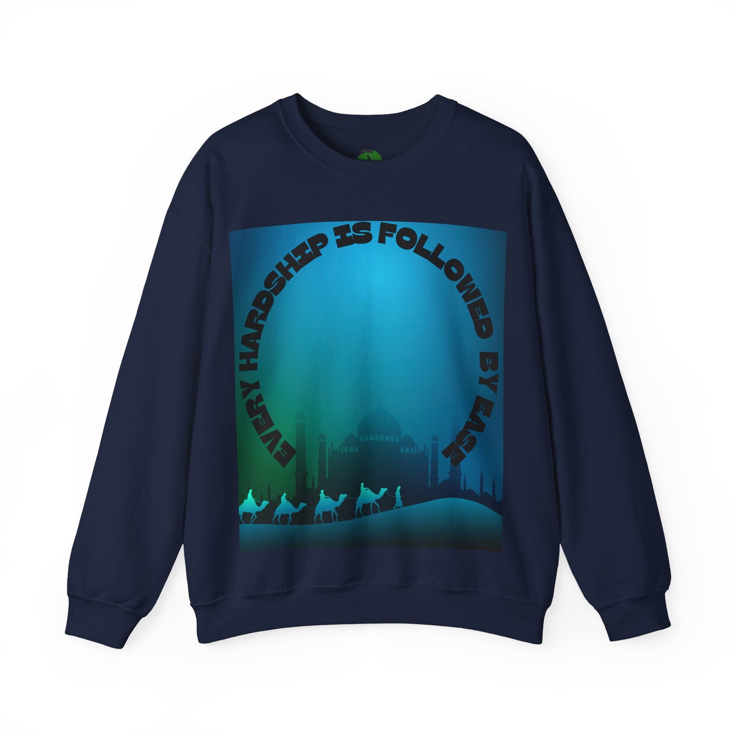 Inspirational Crewneck Sweatshirt - Every Hardship is Followed by Ease Modern Islamic Clothing