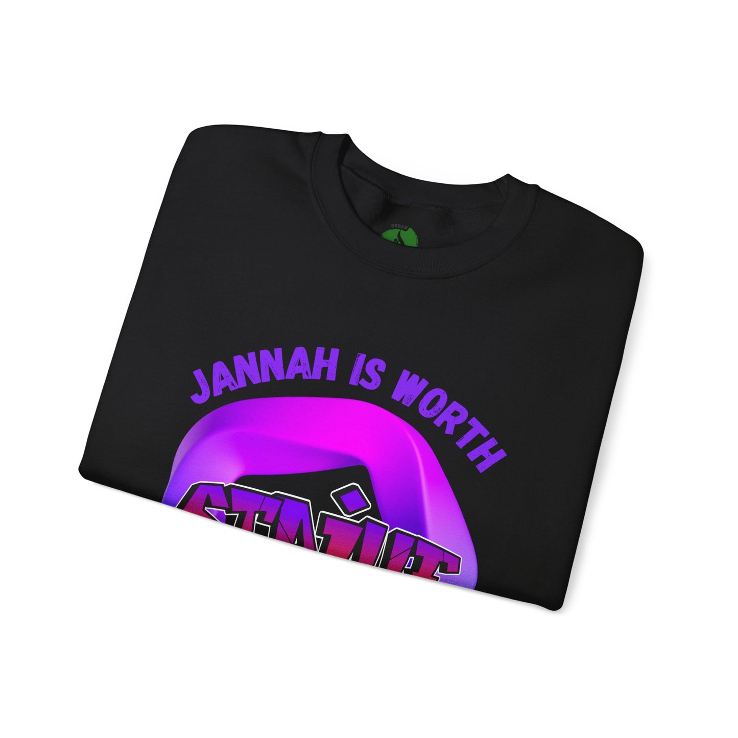 Inspiring Unisex Crewneck Sweatshirt - 'Jannah Is Worth the Struggles' Muslim Streetwear Sweat Shirt