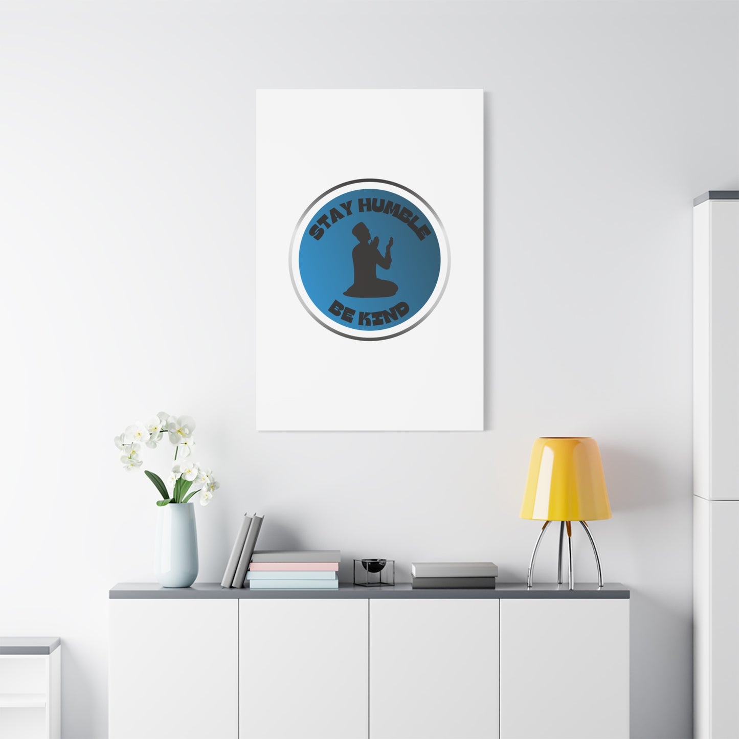 Inspirational Wall Art - "Stay Humble, Be Kind" Motif on Matte Canvas Islamic Art Work