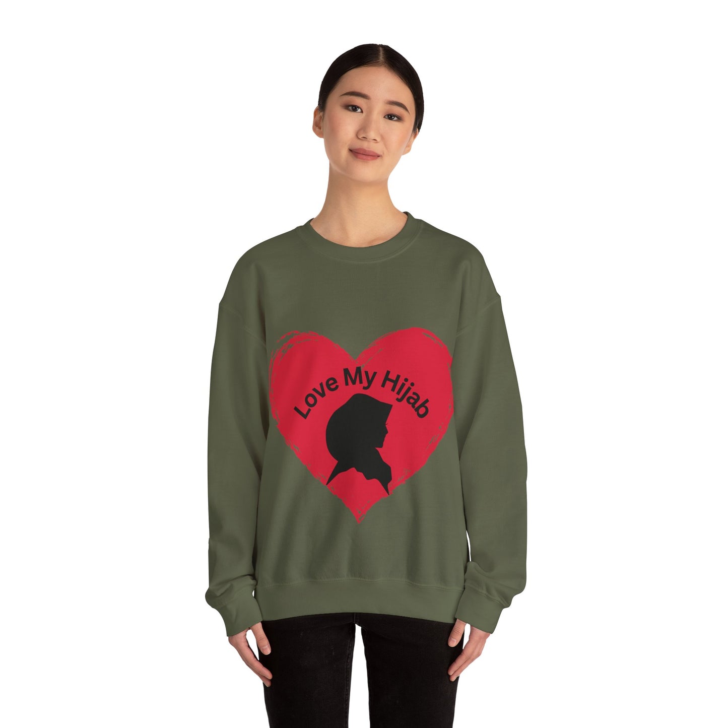 Love My Hijab Heavy Blend Sweatshirt - Unisex Crewneck for Comfort and Style Muslim Women Clothing