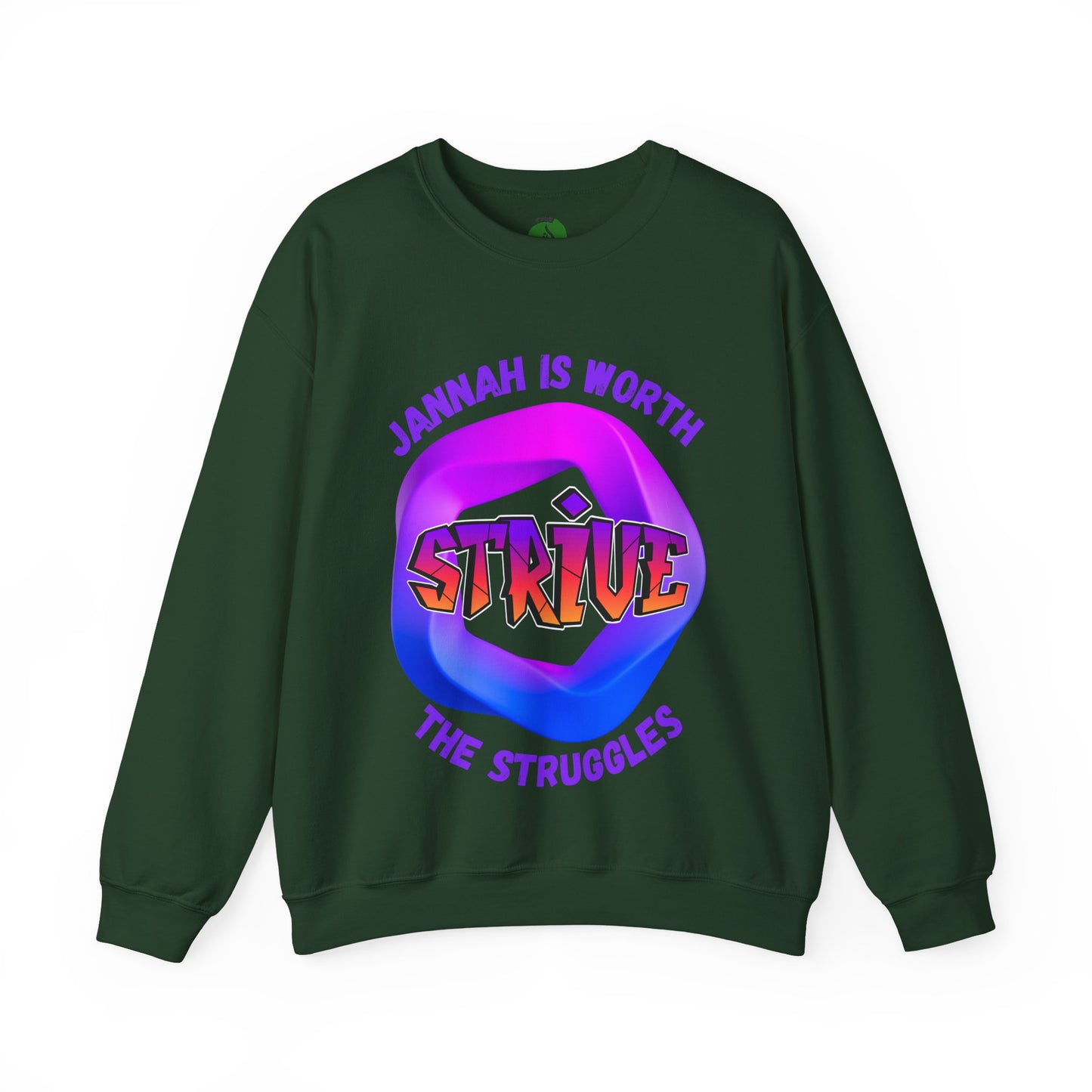 Inspiring Unisex Crewneck Sweatshirt - 'Jannah Is Worth the Struggles' Muslim Streetwear Sweat Shirt