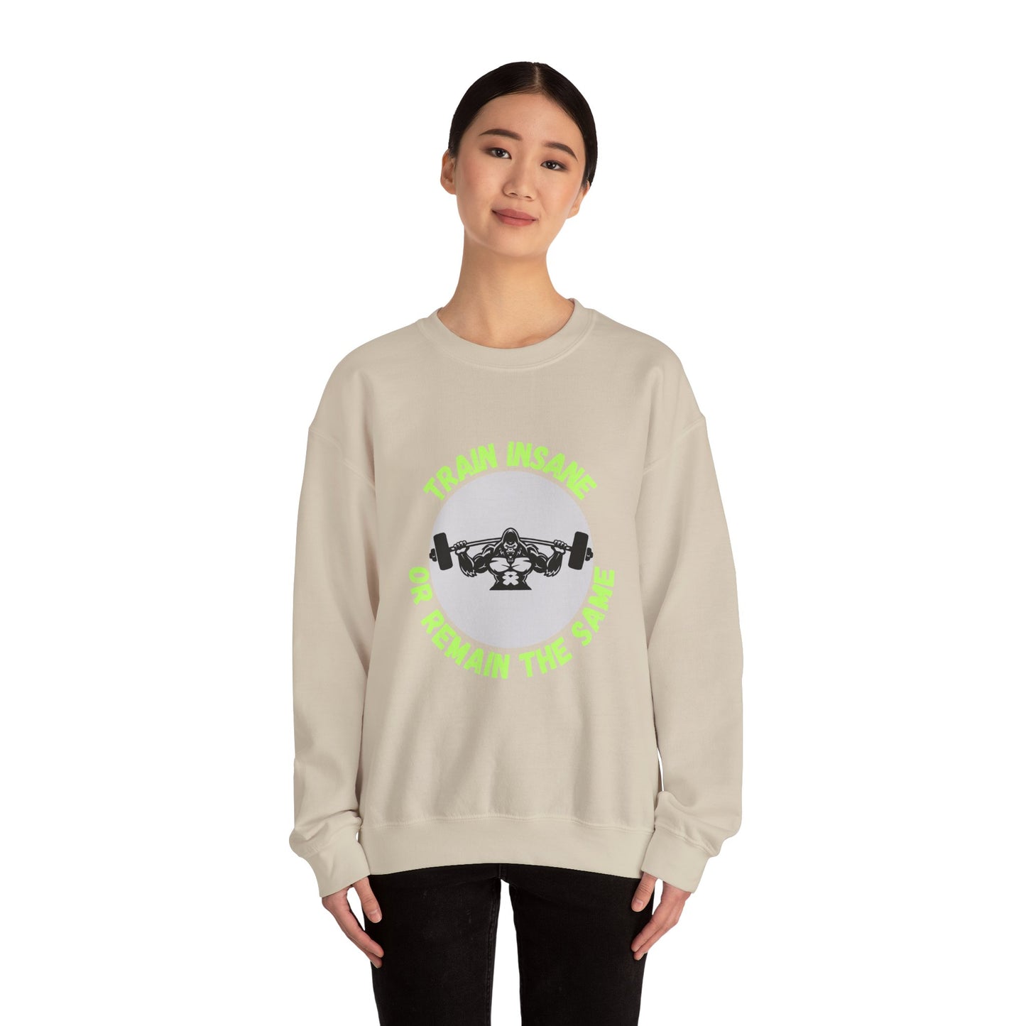 Train Insane Gym Sweatshirt - Unisex Heavy Blend Crewneck Humour Joke Clothing