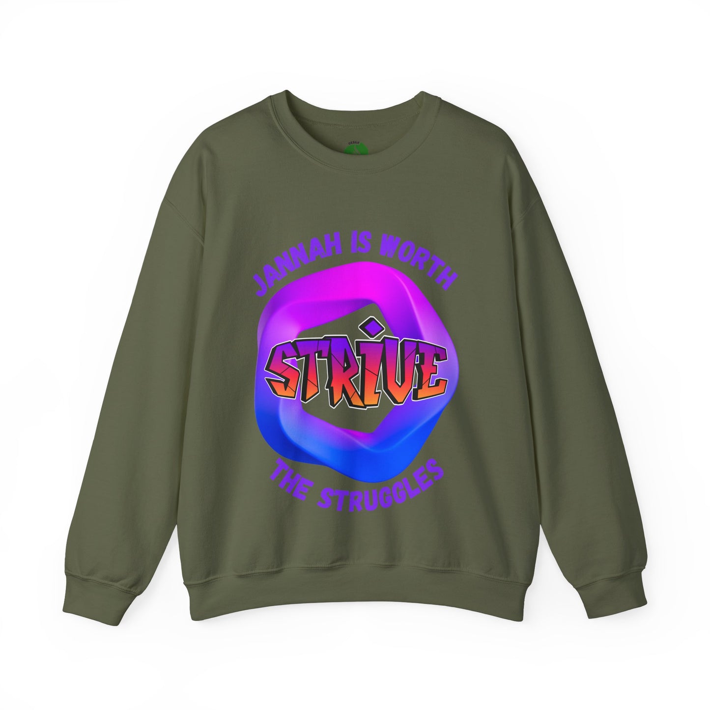 Inspiring Unisex Crewneck Sweatshirt - 'Jannah Is Worth the Struggles' Muslim Streetwear Sweat Shirt