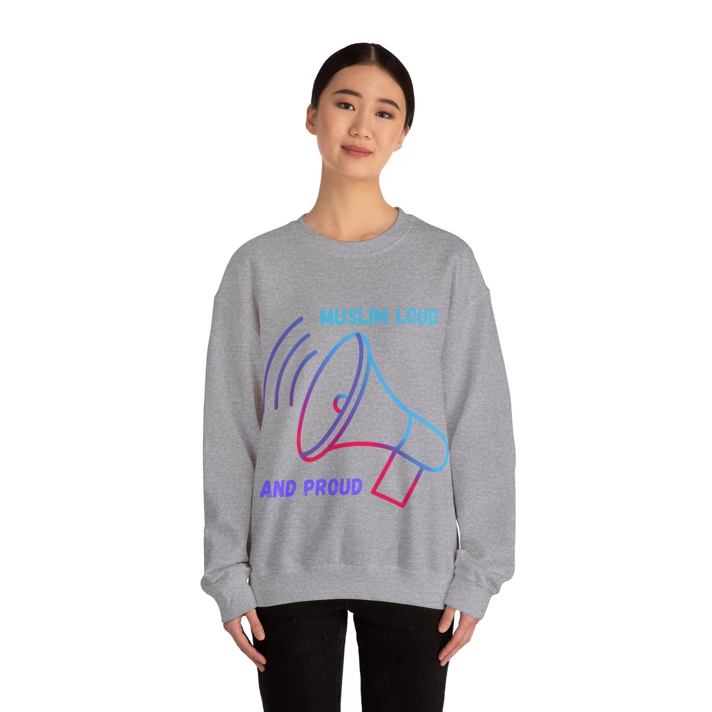 Muslim Loud and Proud Sweatshirt - Unisex Heavy Blend™ Crewneck Islamic Streetwear Fashion