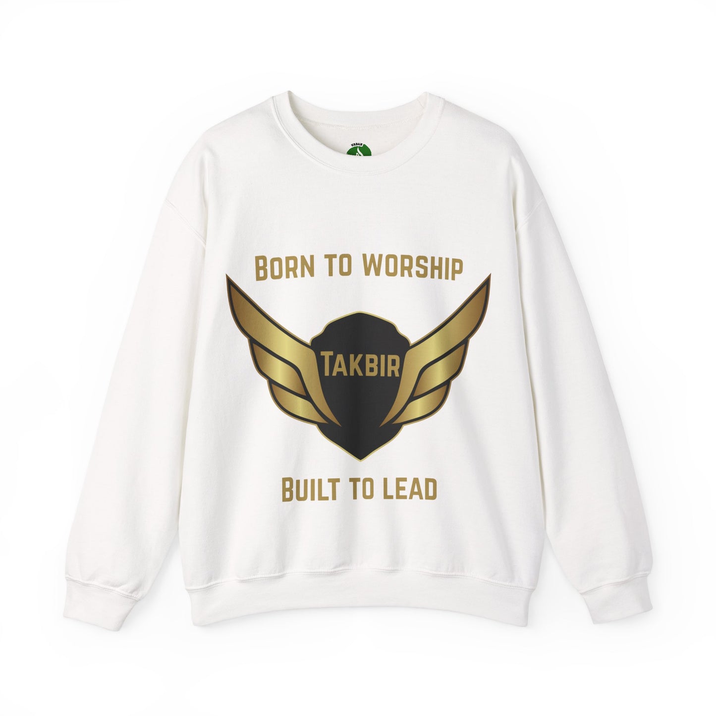Inspirational Unisex Crewneck Sweatshirt - 'Born to Worship, Built to Lead' Design Muslim Streetwear Fashion Hoodie