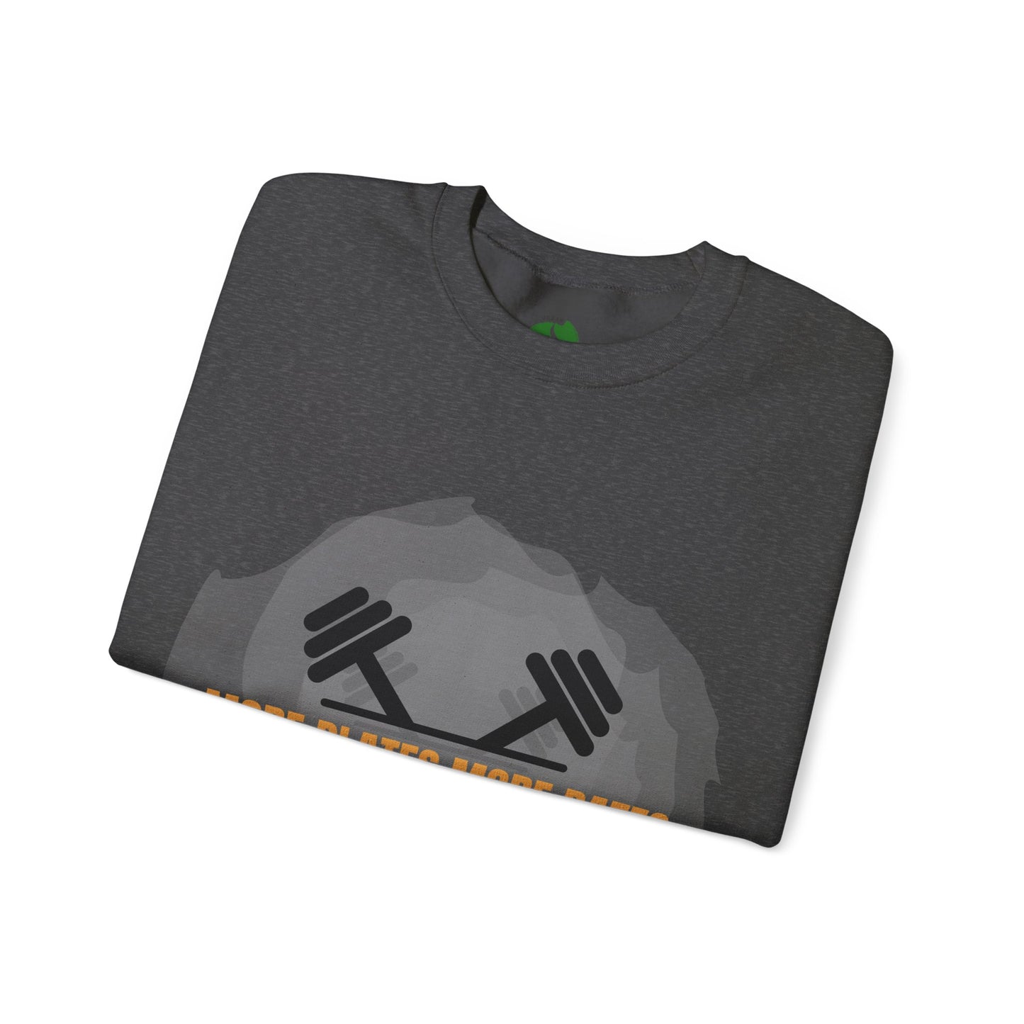 Fitness Motivational Crewneck Sweatshirt - "More Plates More Dates" Humour Joke Gym Sweat Shirt