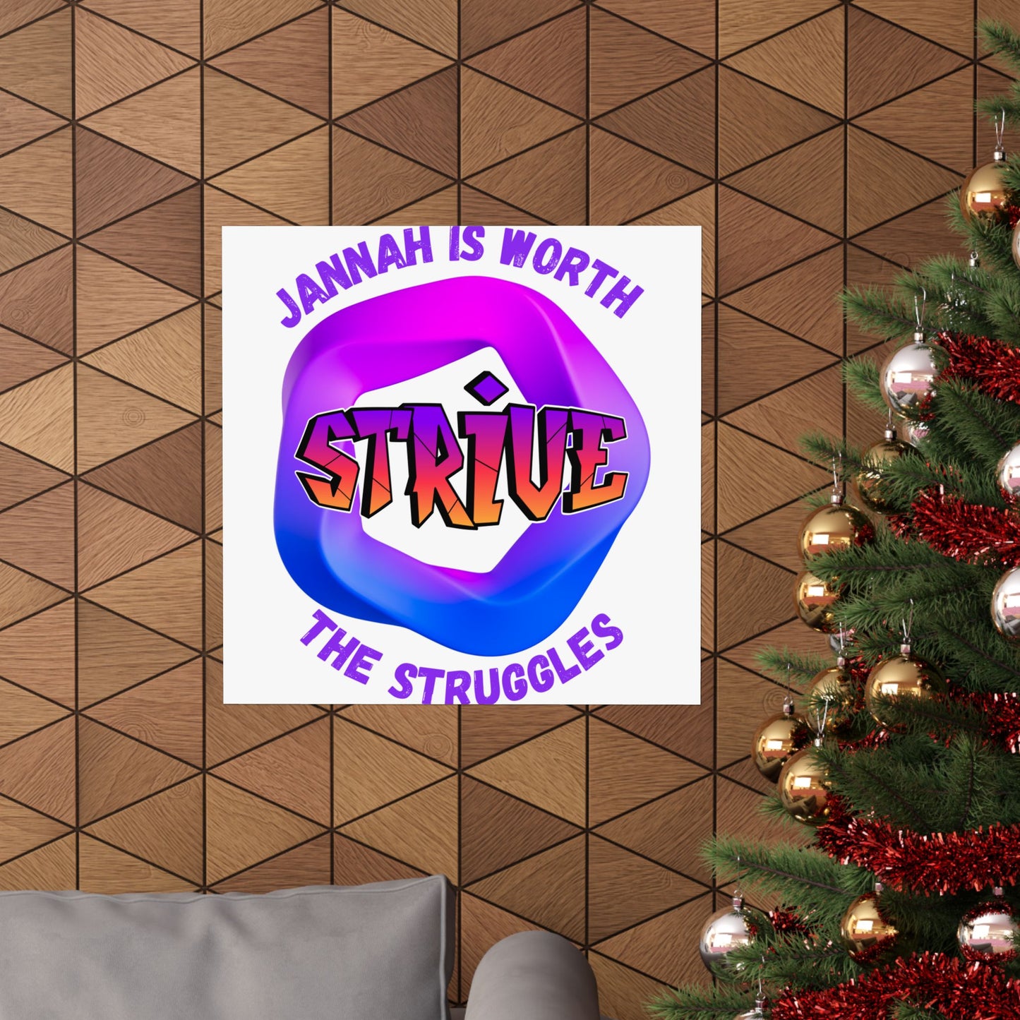 Motivational Vertical Poster - 'Jannah is Worth The Struggles' Muslim Islamic Accessories