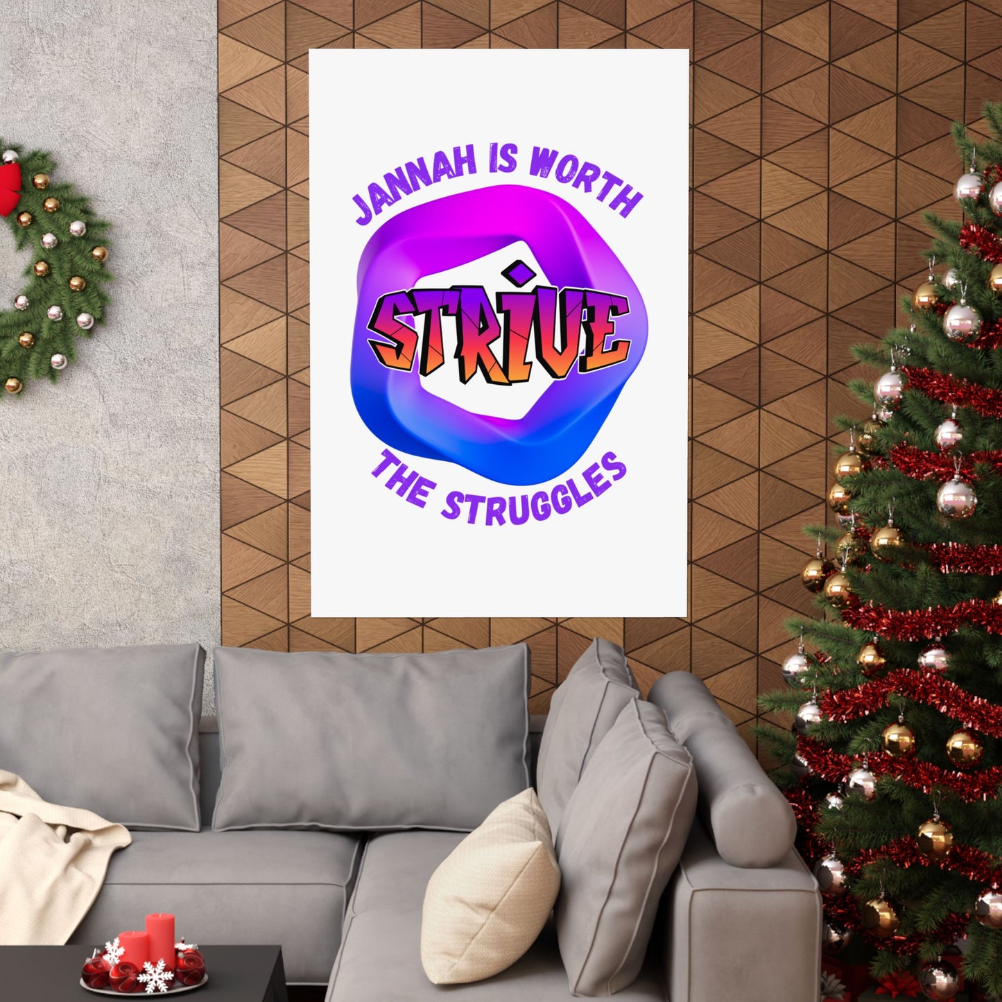 Motivational Vertical Poster - 'Jannah is Worth The Struggles' Muslim Islamic Accessories