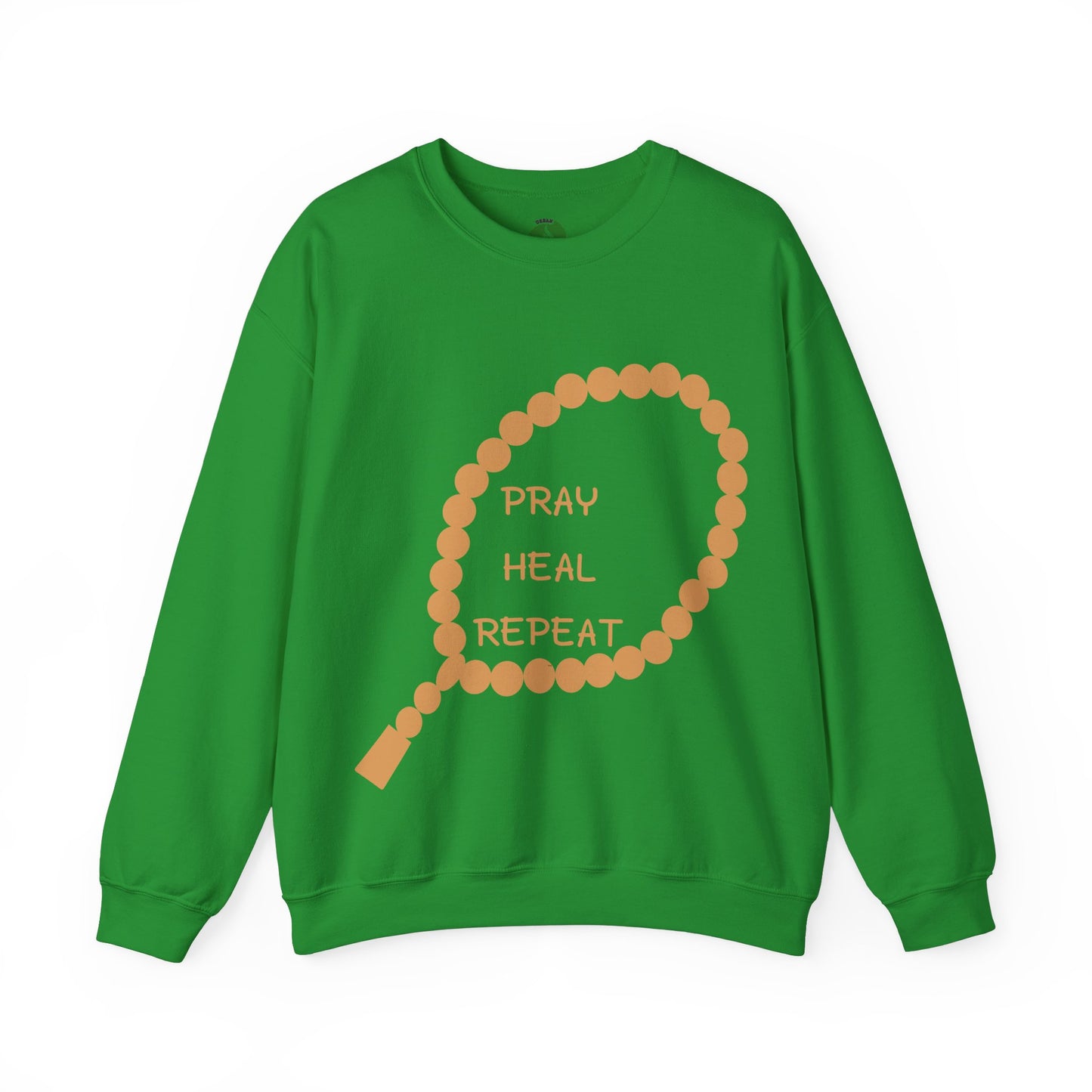 Pray Heal Repeat Crewneck Sweatshirt for Mindfulness and Healing Islamic Street Fashion
