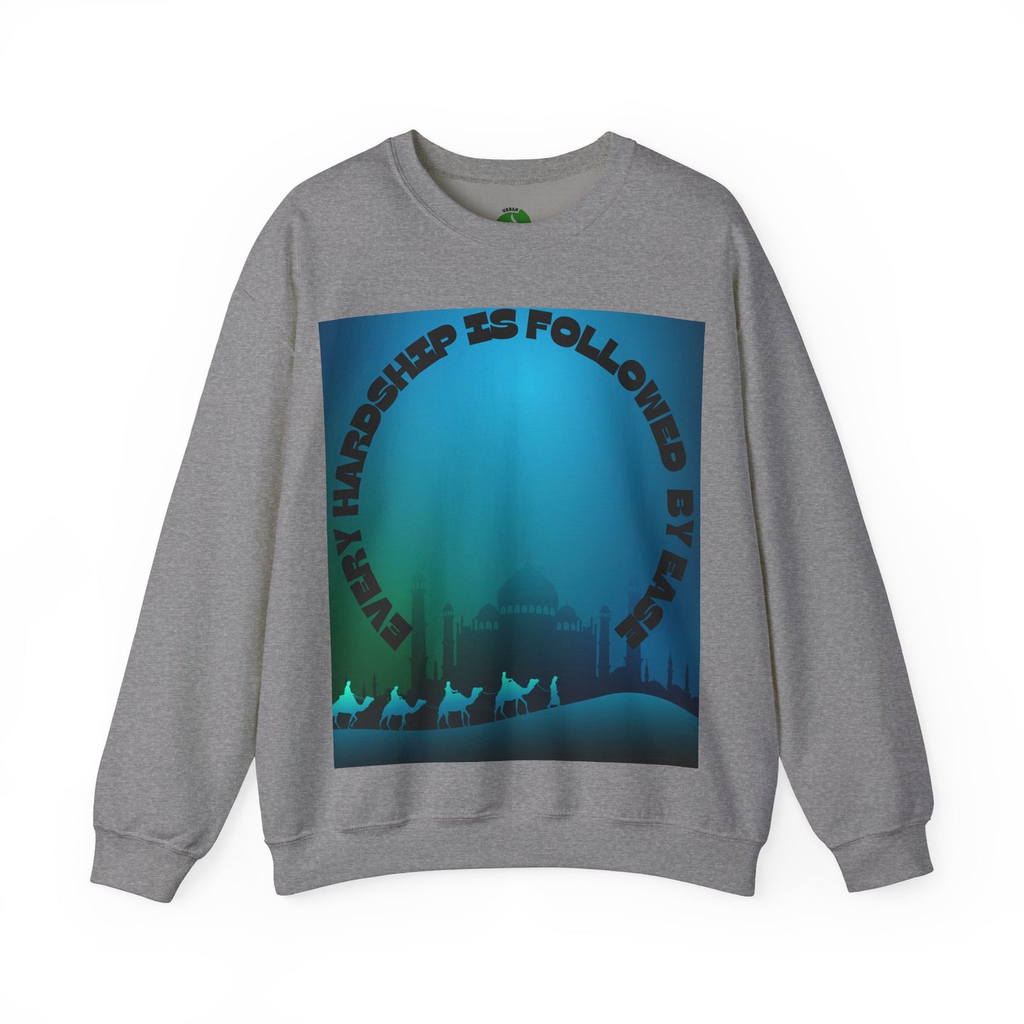 Inspirational Crewneck Sweatshirt - Every Hardship is Followed by Ease Modern Islamic Clothing