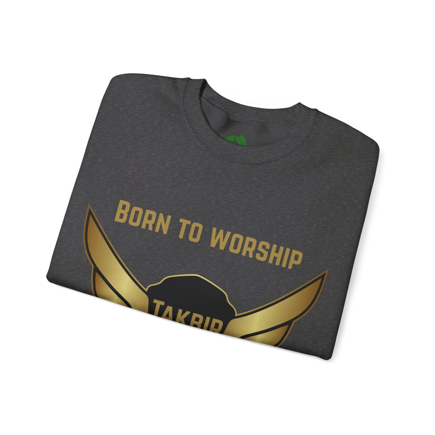 Inspirational Unisex Crewneck Sweatshirt - 'Born to Worship, Built to Lead' Design Muslim Streetwear Fashion Hoodie