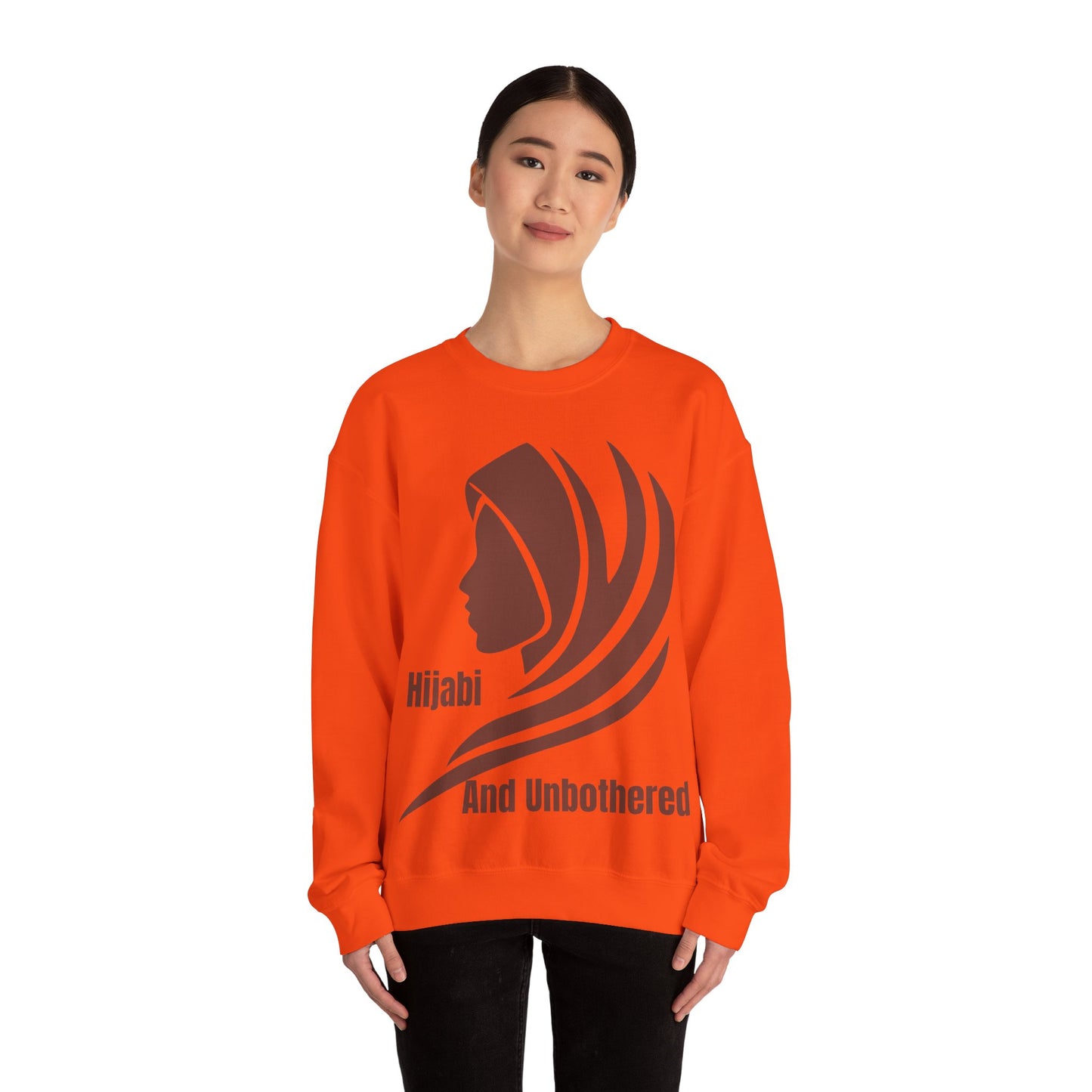 Hijabi and Unbothered Crewneck Sweatshirt - Stylish Unisex Heavy Blend for Everyday Comfort Hijab Fashion Sweat Shirt
