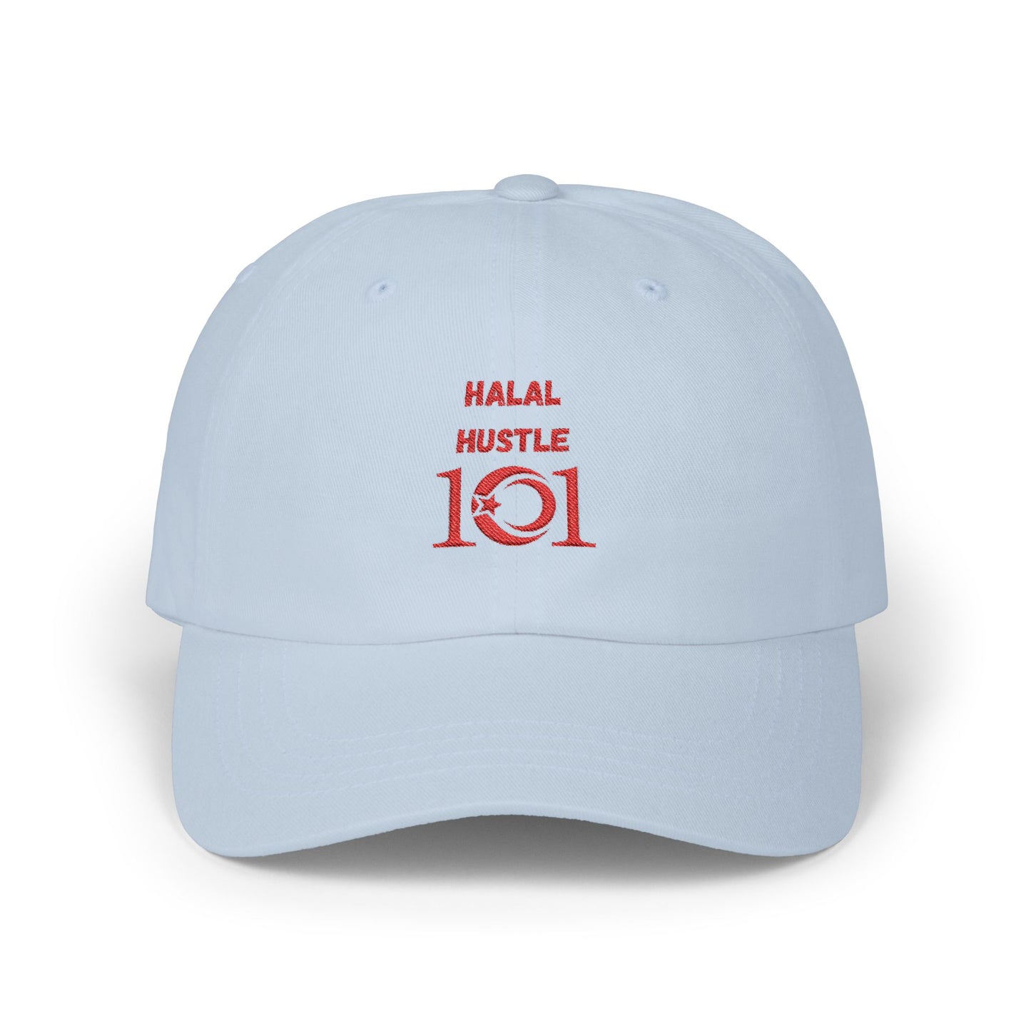 Halal Hustle Classic Dad Cap - Stylish White Cap for Everyday Wear Muslim Streetwear Hat