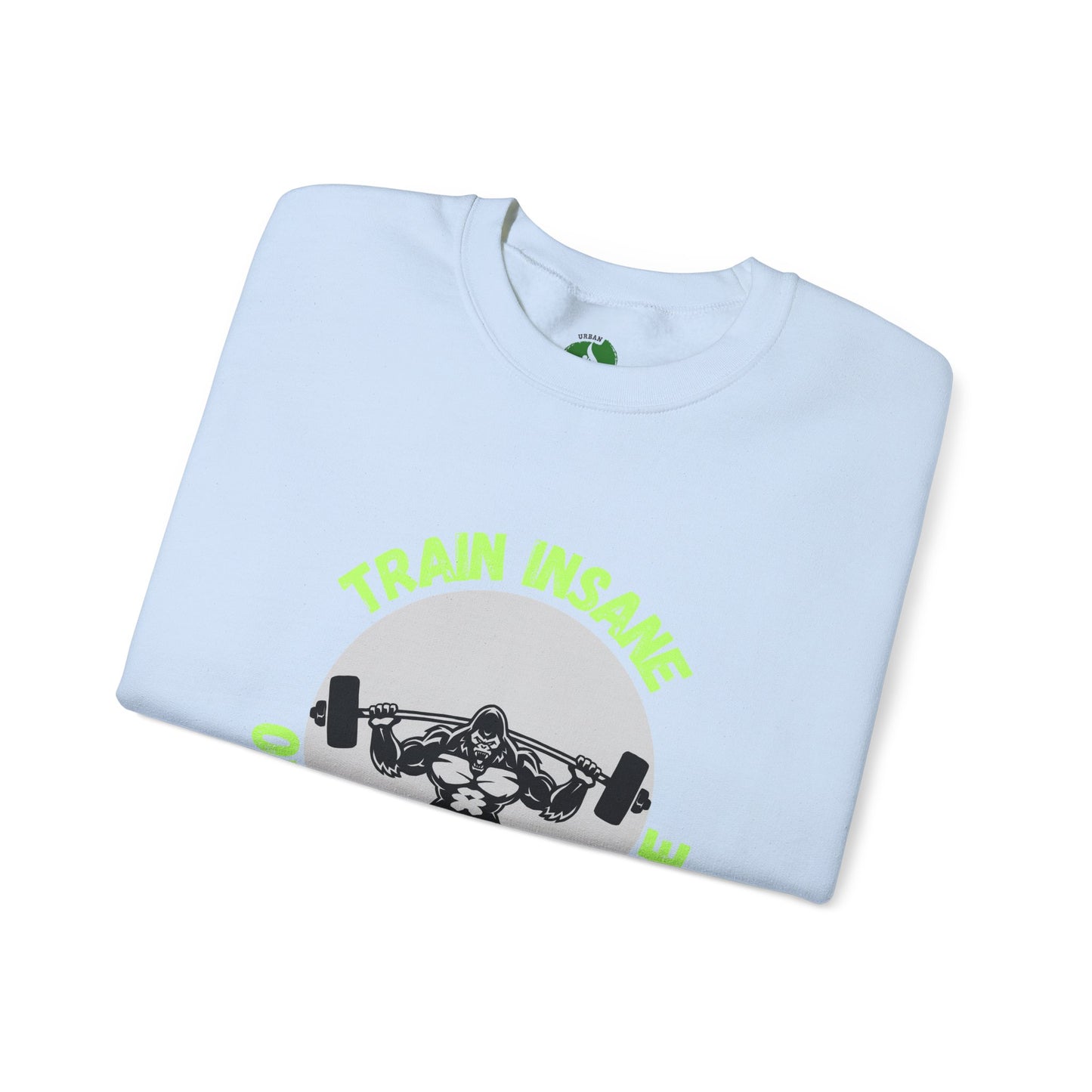 Train Insane Gym Sweatshirt - Unisex Heavy Blend Crewneck Humour Joke Clothing