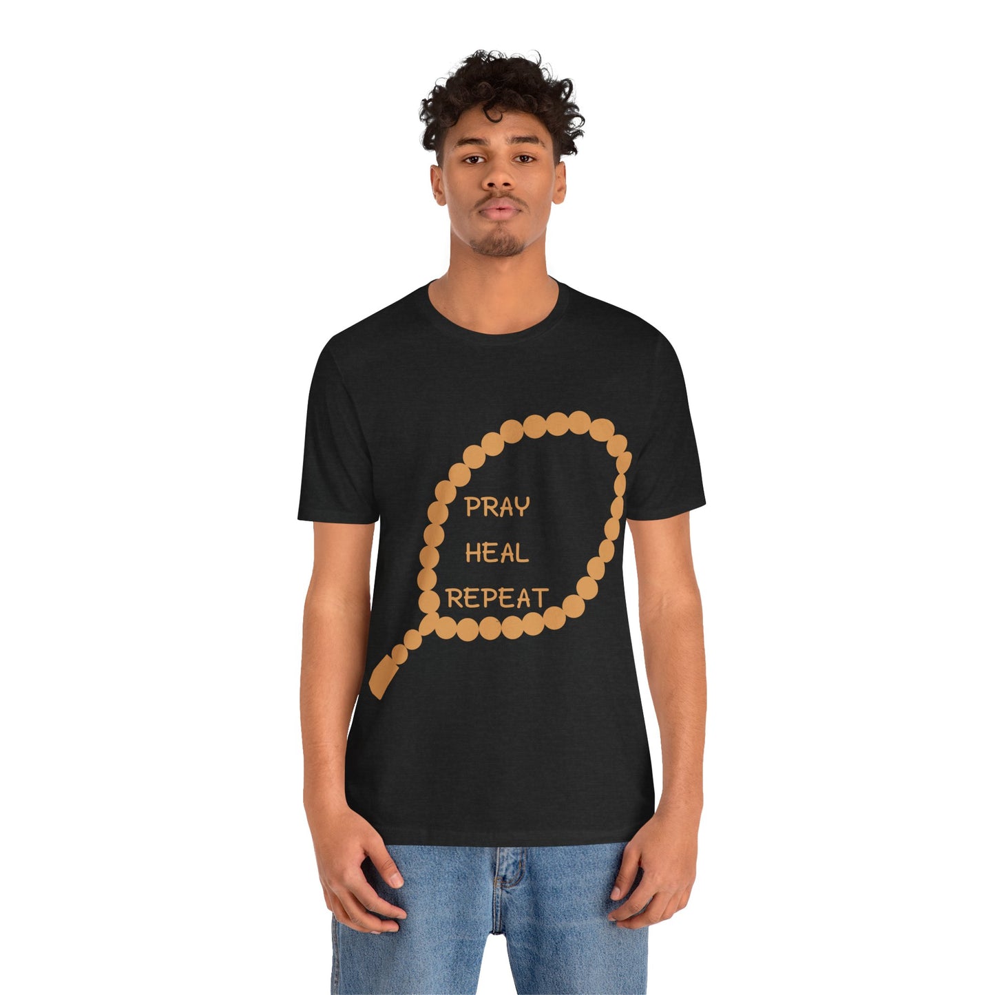 Pray Heal Repeat Unisex Jersey Tee - Inspirational Spiritual Shirt Islamic Street Fashion
