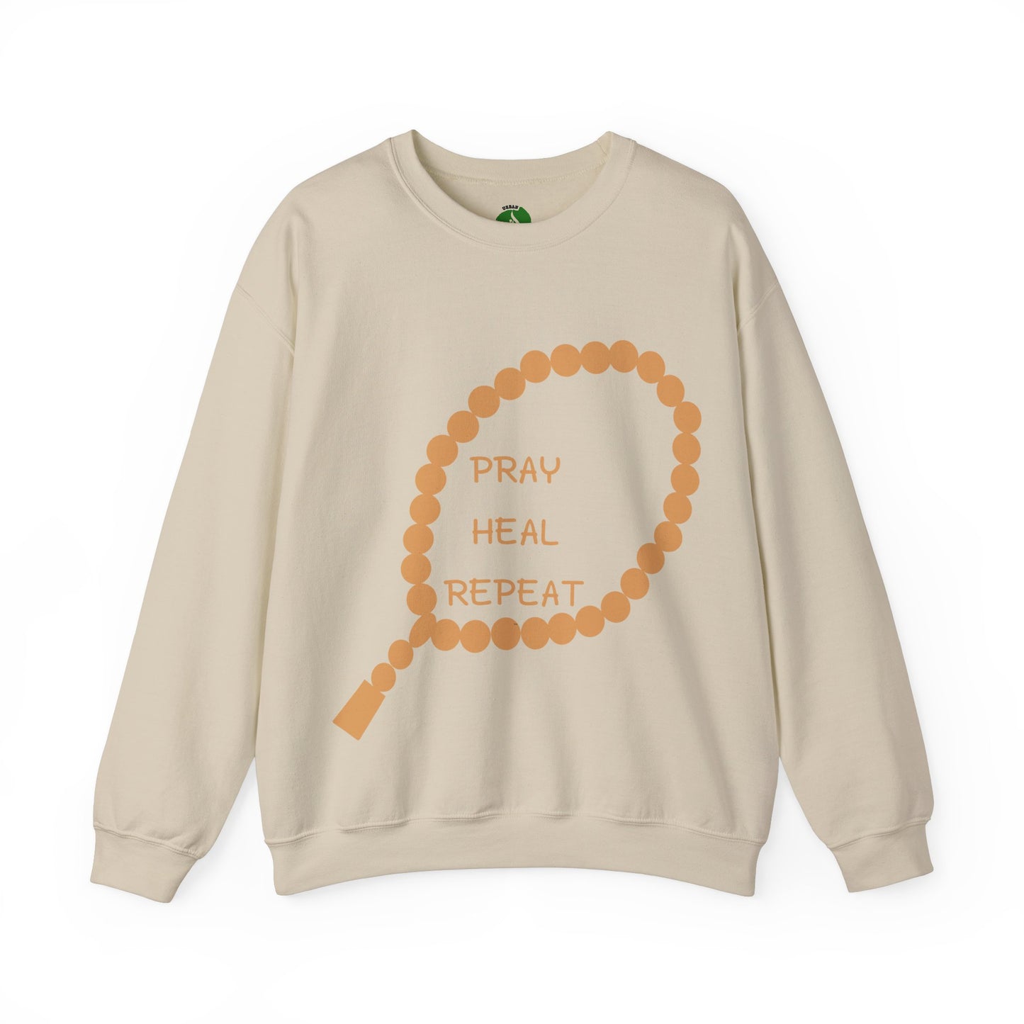 Pray Heal Repeat Crewneck Sweatshirt for Mindfulness and Healing Islamic Street Fashion