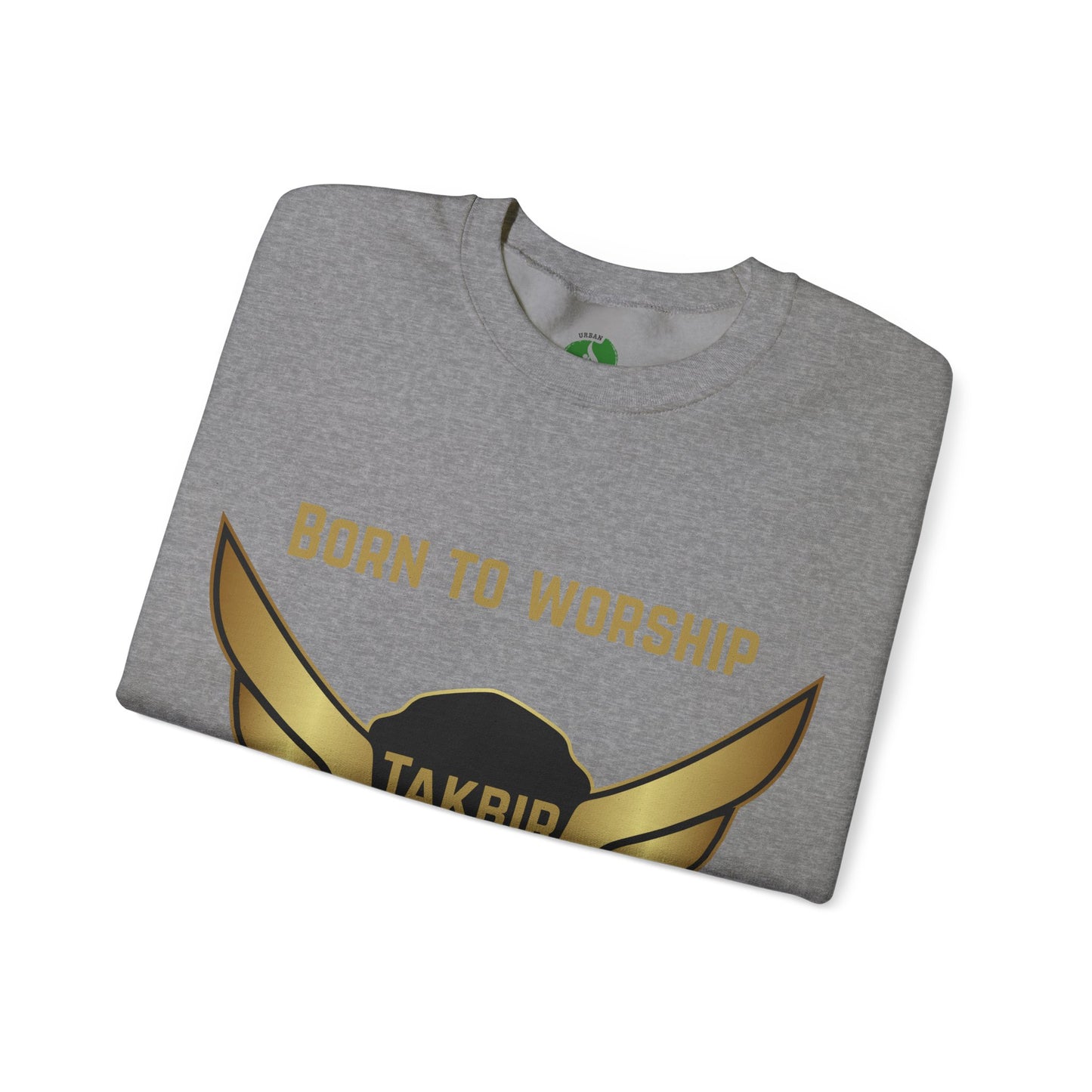 Inspirational Unisex Crewneck Sweatshirt - 'Born to Worship, Built to Lead' Design Muslim Streetwear Fashion Hoodie