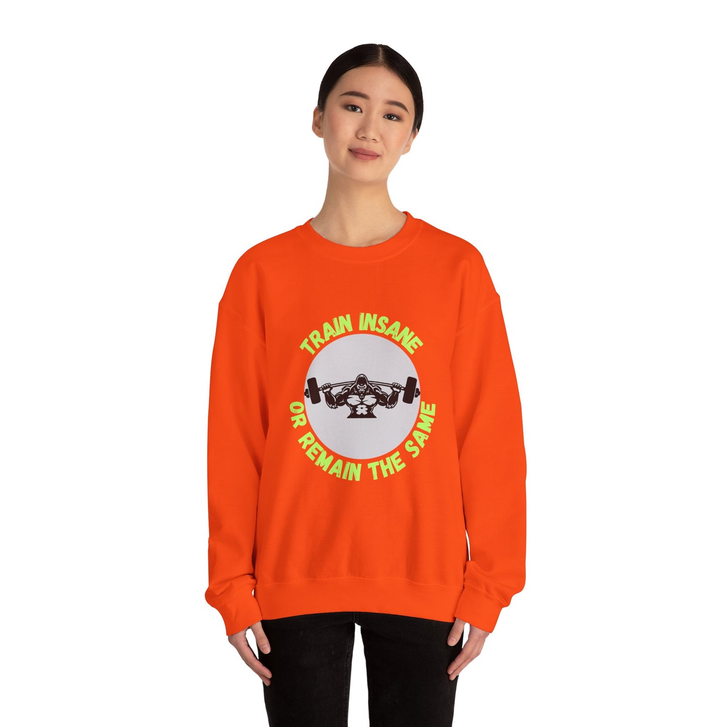 Train Insane Gym Sweatshirt - Unisex Heavy Blend Crewneck Humour Joke Clothing