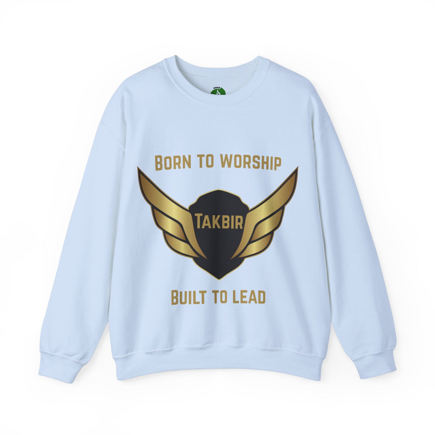 Inspirational Unisex Crewneck Sweatshirt - 'Born to Worship, Built to Lead' Design Muslim Streetwear Fashion Hoodie